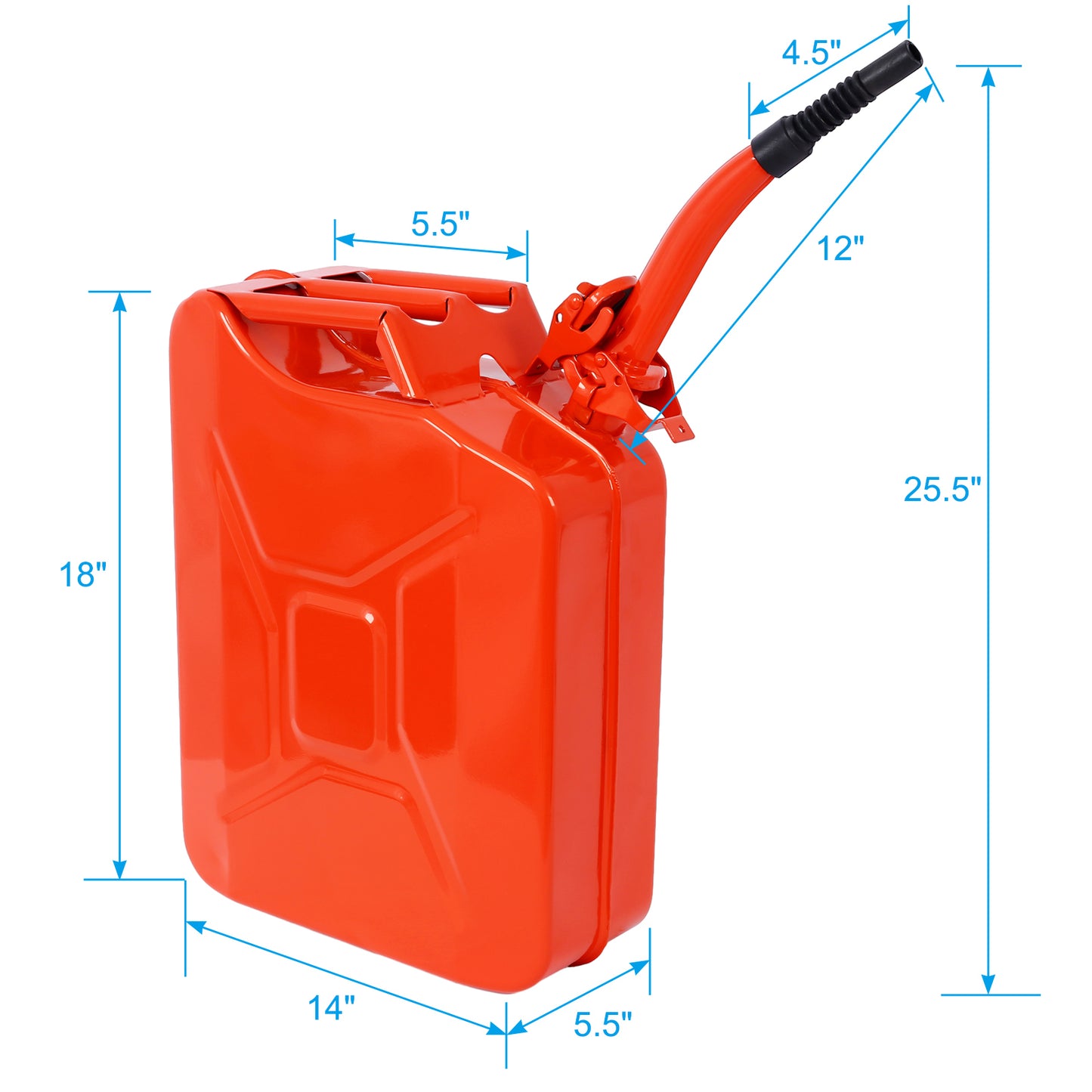 20 Liter (5 Gallon) Jerry Fuel Can with Flexible Spout, Portable Jerry Cans Fuel Tank Steel Fuel Can, Fuels Gasoline Cars, Trucks, Equipment,  RED 3pcs/set