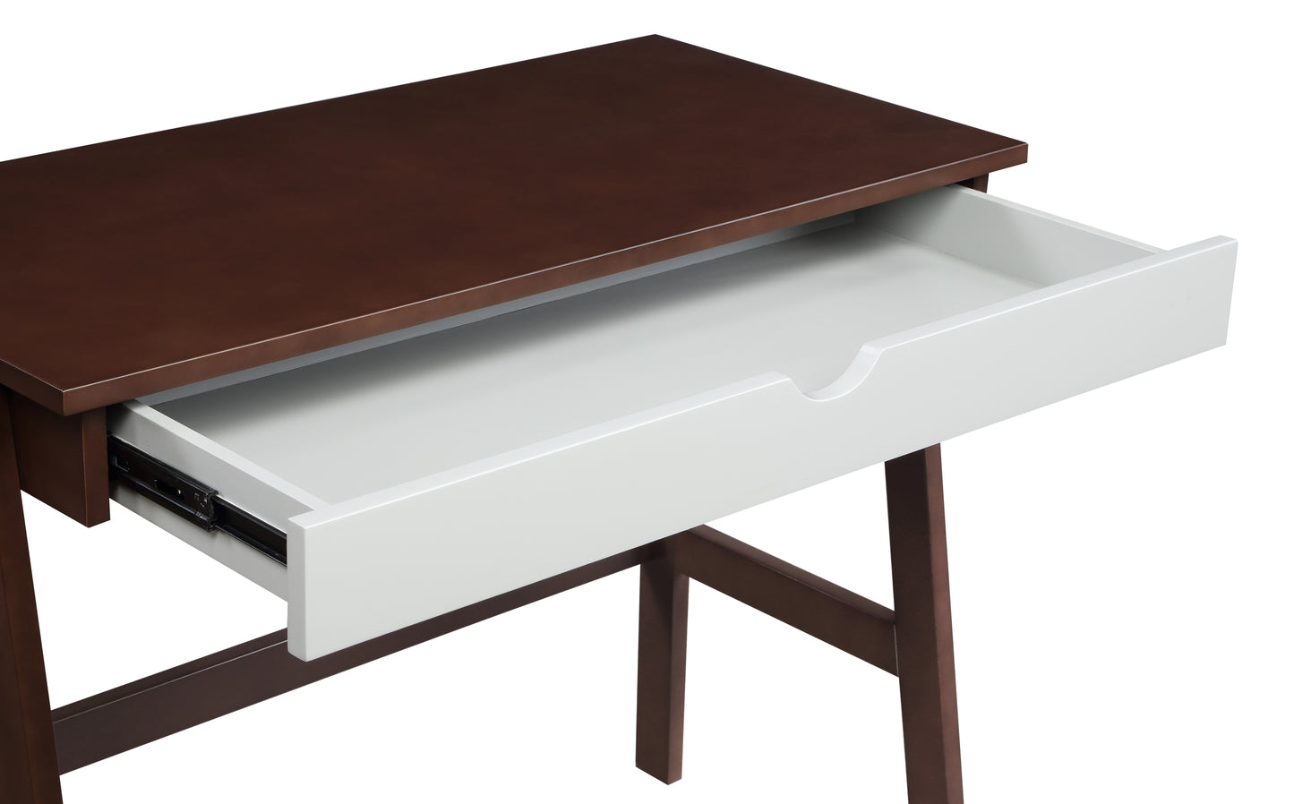 Elegant Solid Wood Desk in Espresso & Gray