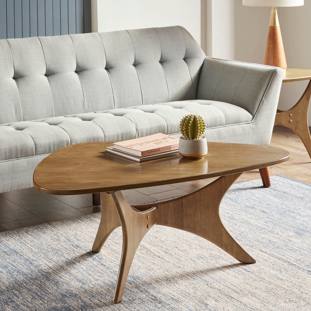 Stylish Elm Wood Triangle Coffee Table