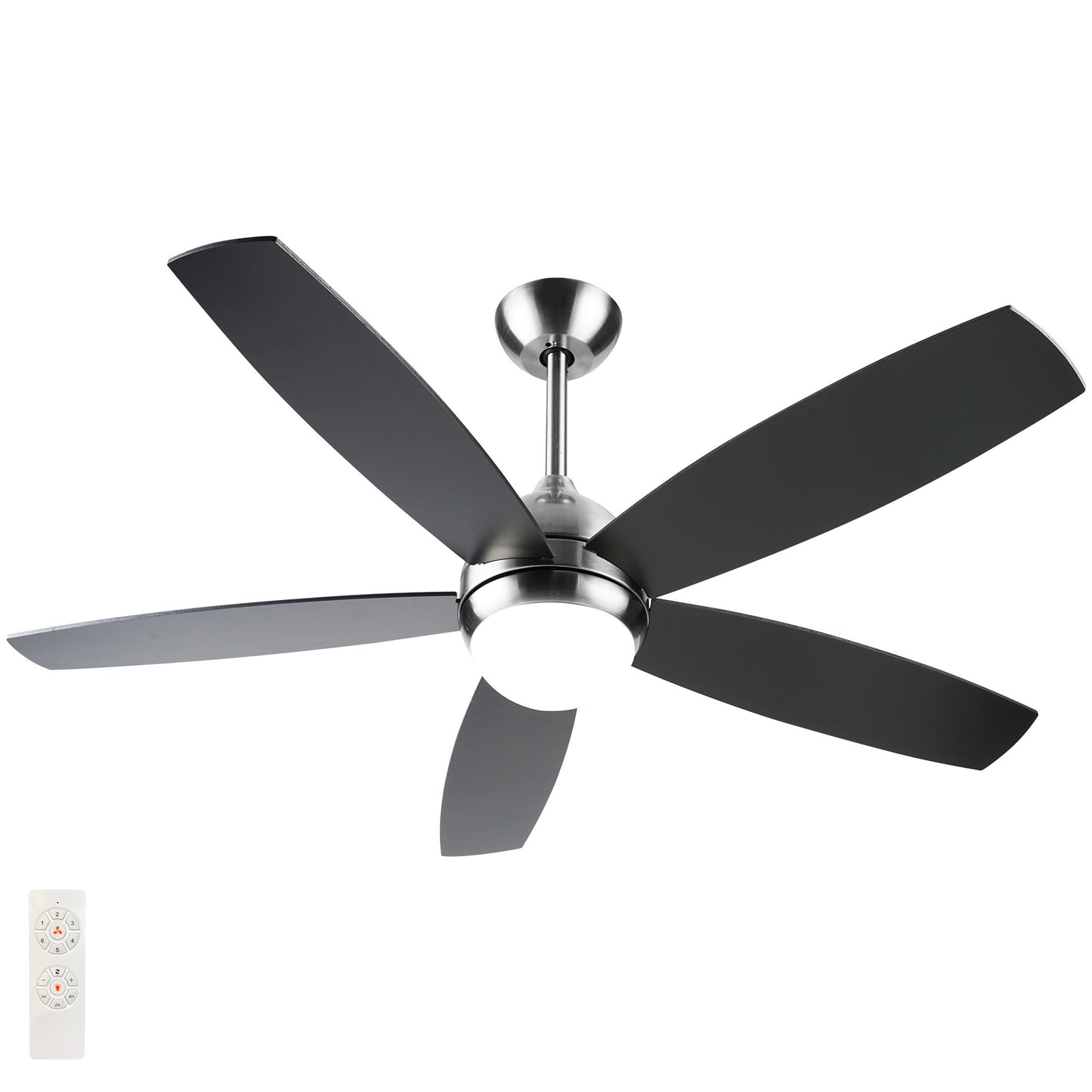 Sleek 52 Inch Remote Control Ceiling Fan with Dimmable LED Lights and Modern Design