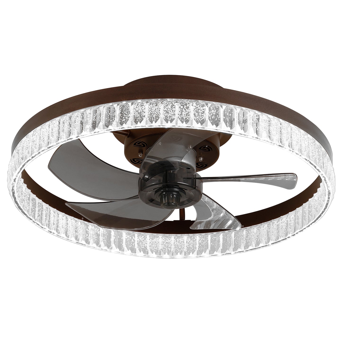 Modern Ring LED Chandelier Ceiling Fan with Remote Control for Bedroom and Living Room