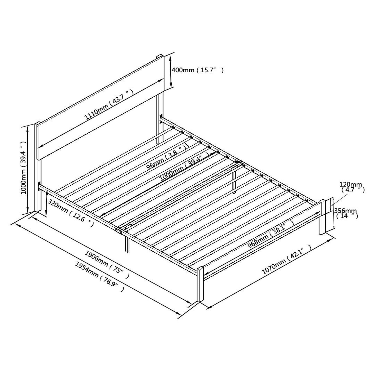 Twin Size  metal bed Sturdy System Metal Bed Frame ,Modern style and comfort to any bedroom ,black