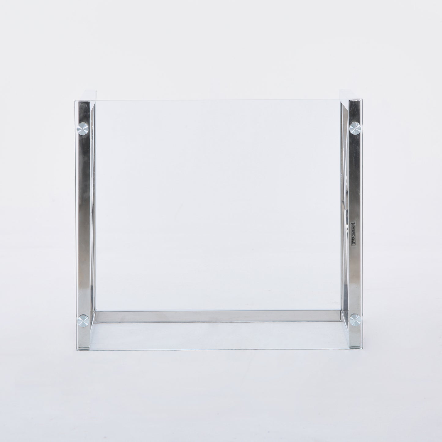 Contemporary Stainless Steel Glass Nesting Coffee Tables Set with Minimalist Curved Design