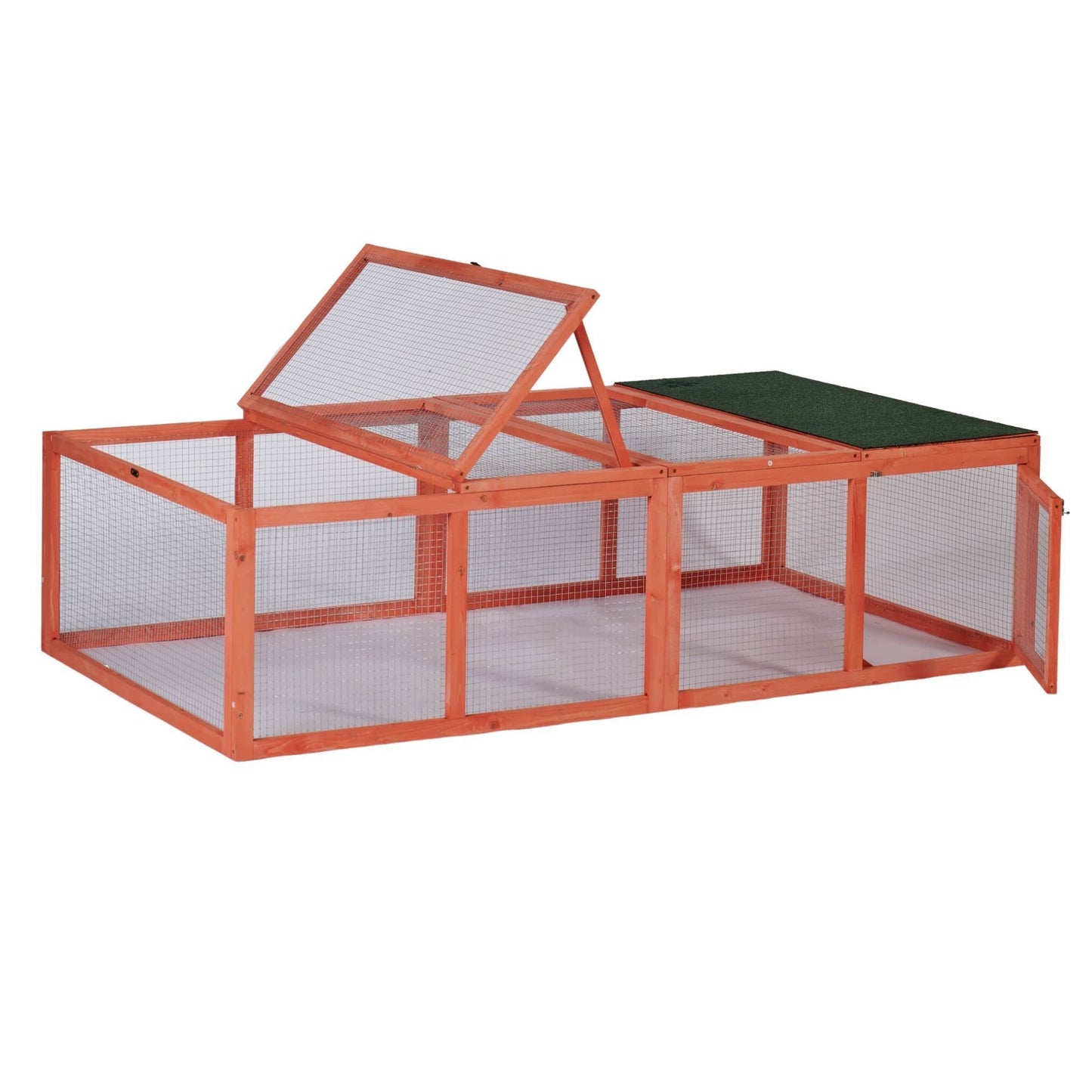 Rabbit Hutch W/ Mesh Wire, 70.9Lx39.4Wx 18.9H Inch