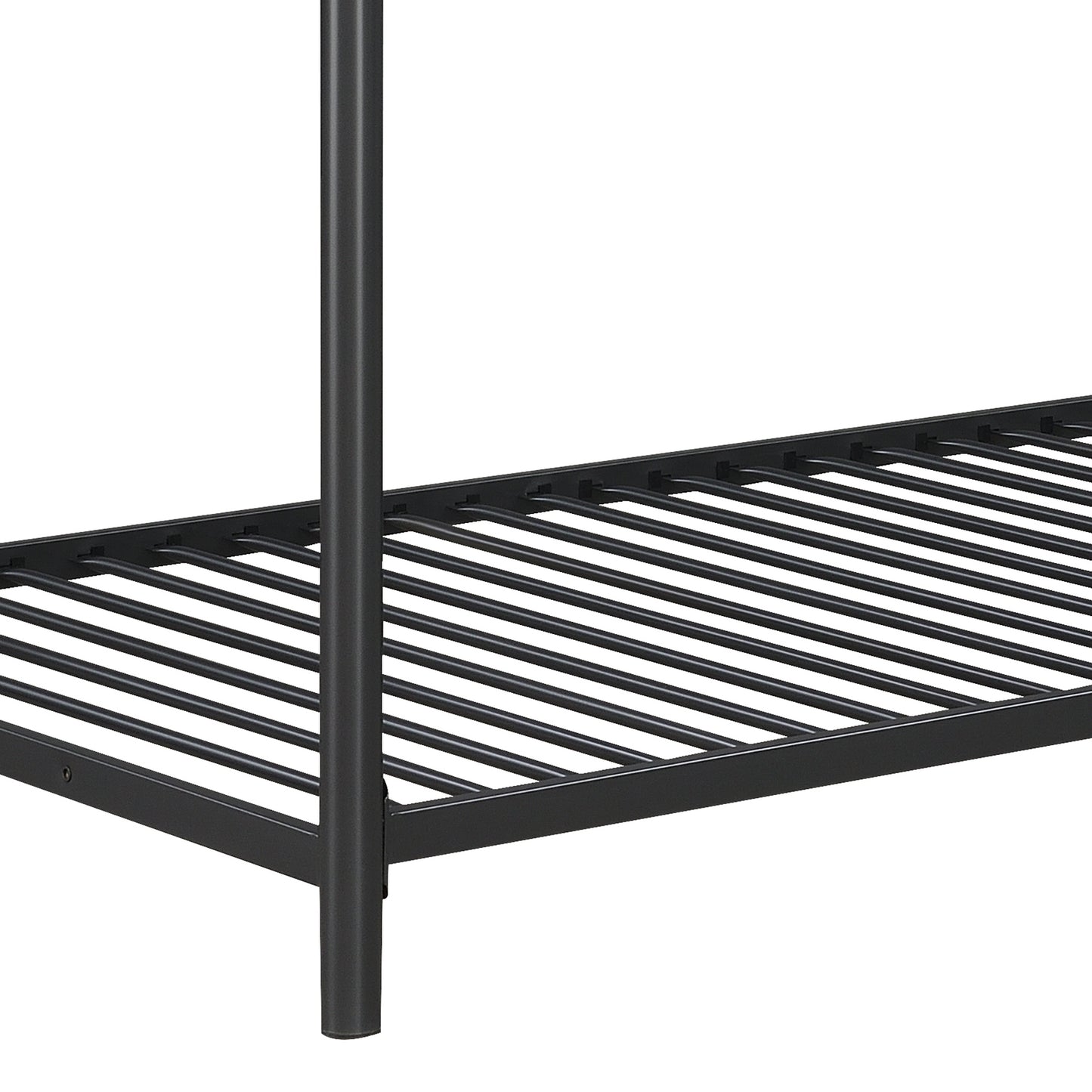 Children's Triple Bunk Bed - Sleek Black Metal Frame with Triple Twin Sleeping Areas