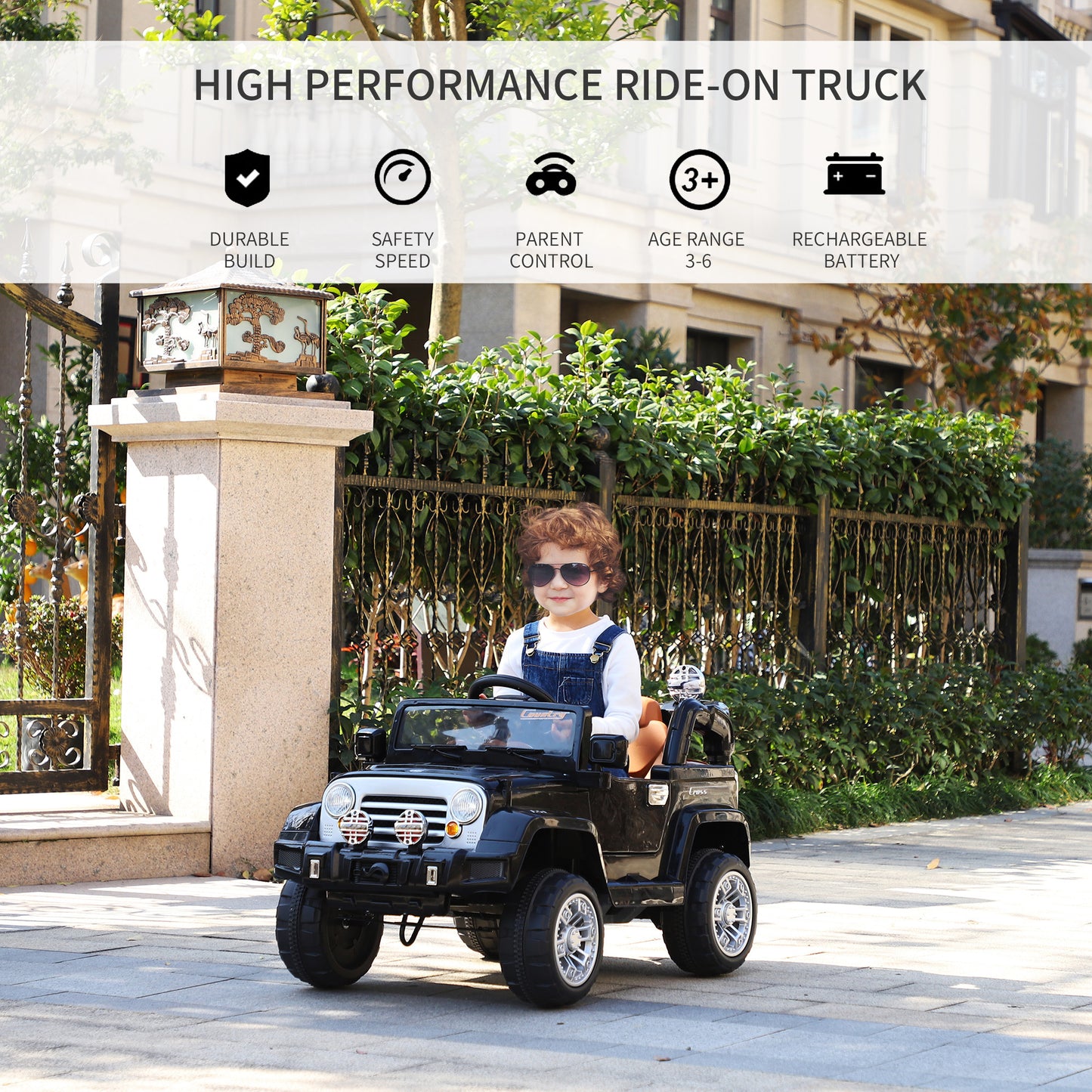 Kids Off-Road Truck Ride-On Car with MP3 Connection and Remote Control