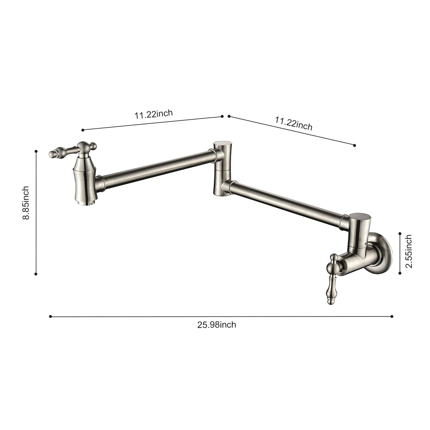 Wall Mount Folding Kitchen Pot Filler Faucet