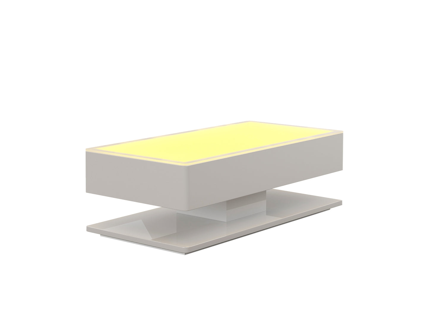 Sleek LED Coffee Table with High Gloss White Finish and Multi LED Lighting