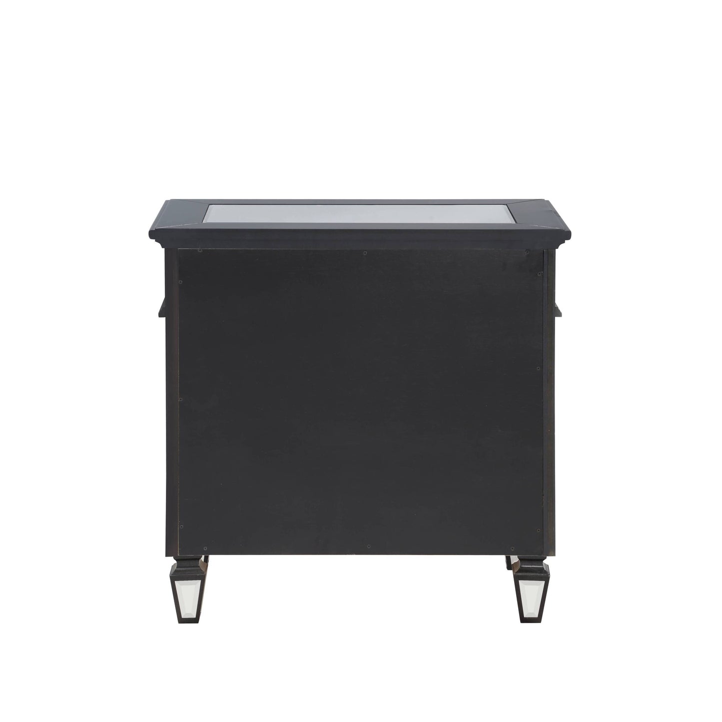 Varian II Nightstand in Black Velvet & Sliver FINISH BD00585