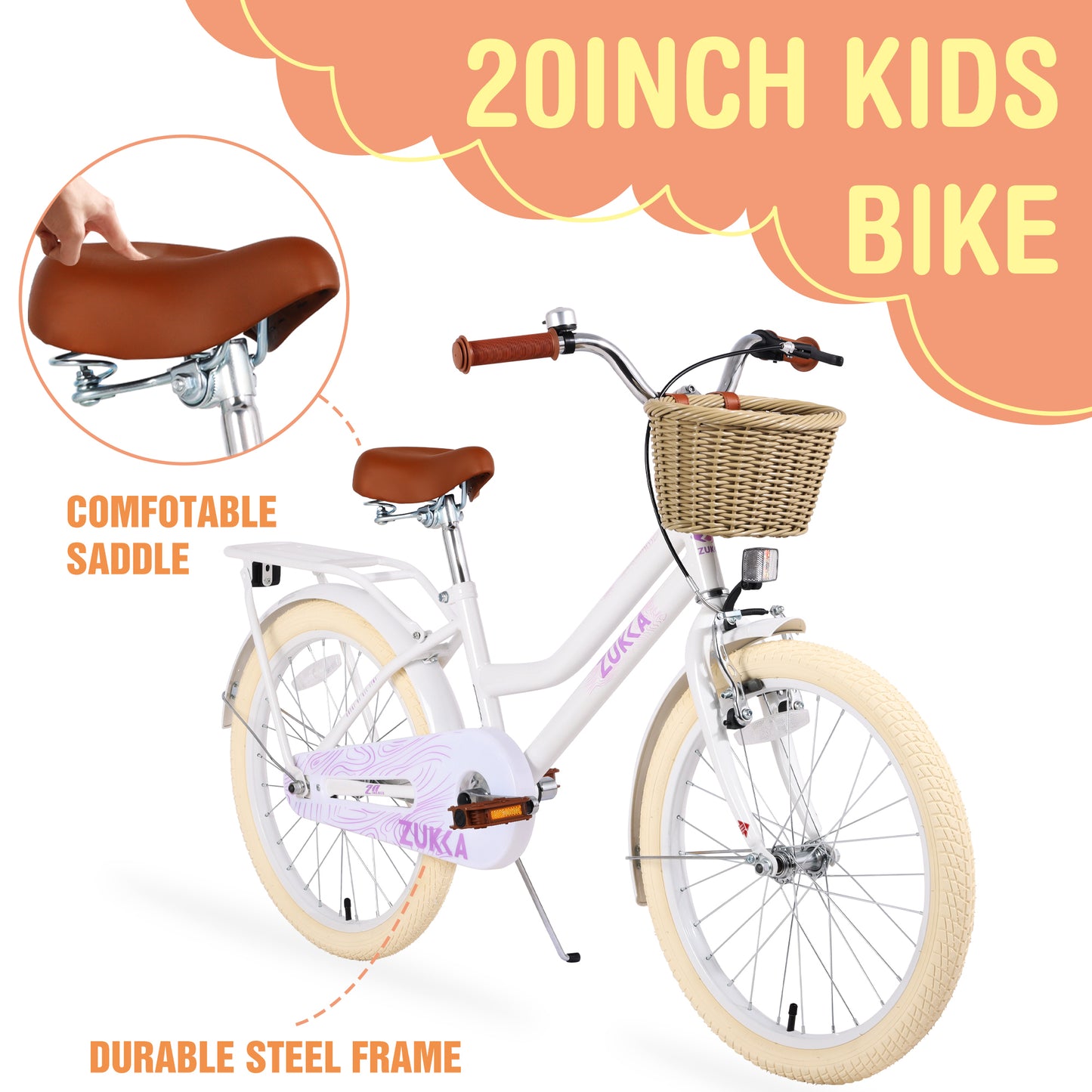 Multiple Colors,Girls Bike with Basket for 7-10 Years Old Kids,20 inch wheel ,No Training Wheels Included