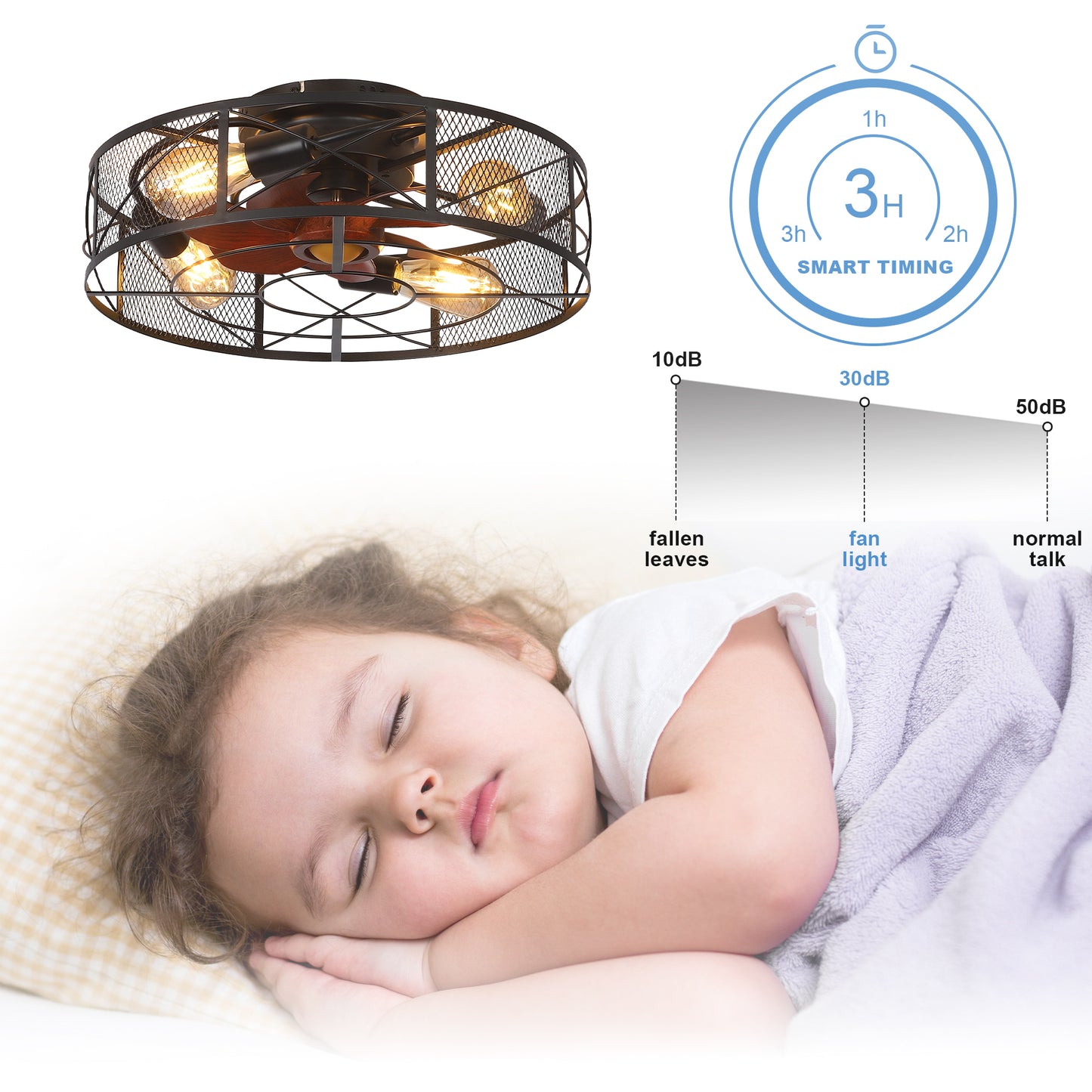 Ceiling Fan with Remote Control - 6 Speeds for Year-Round Comfort