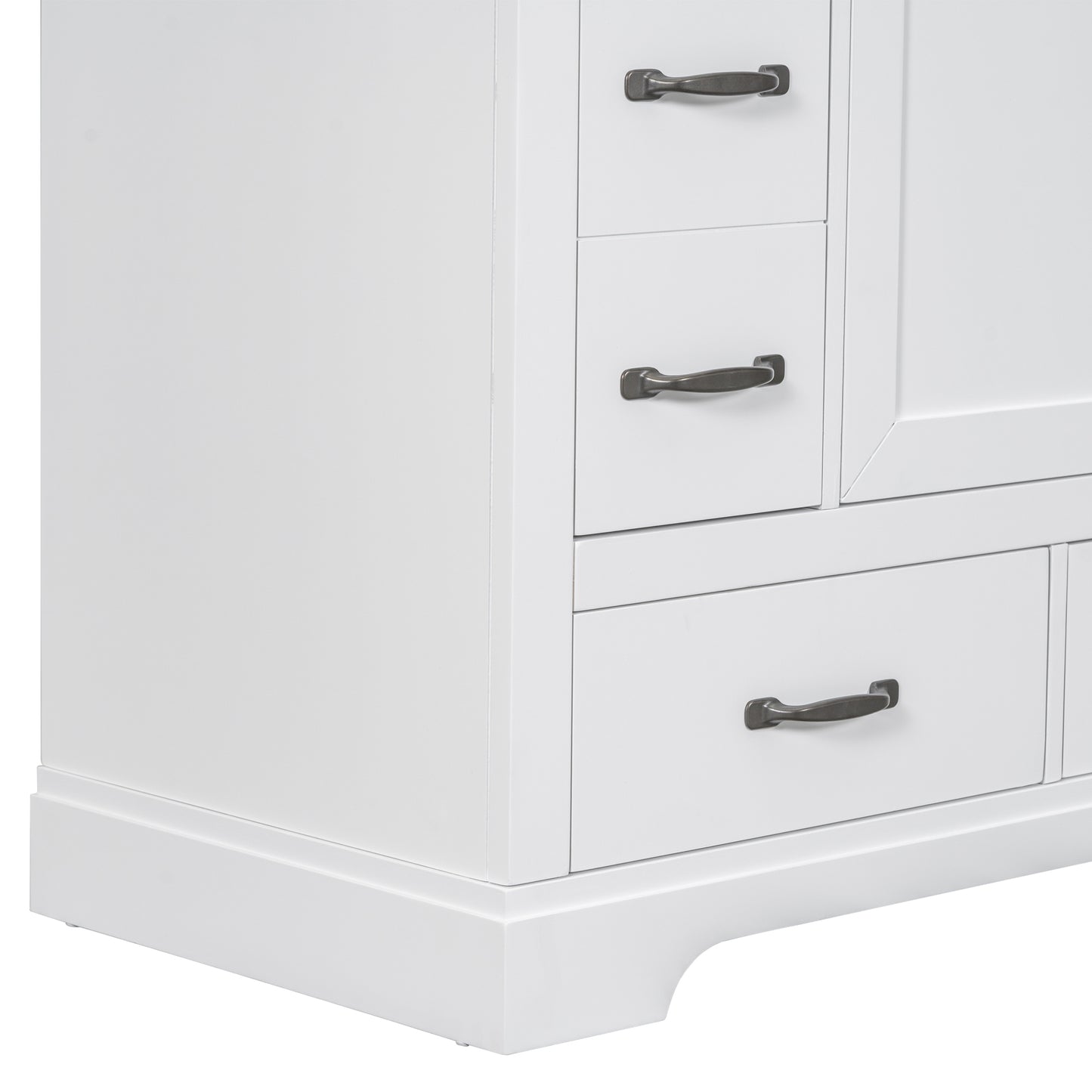 36" Bathroom Vanity with Sink Combo, Six Drawers, Multi-Functional Drawer Divider, Adjustable Shelf, White