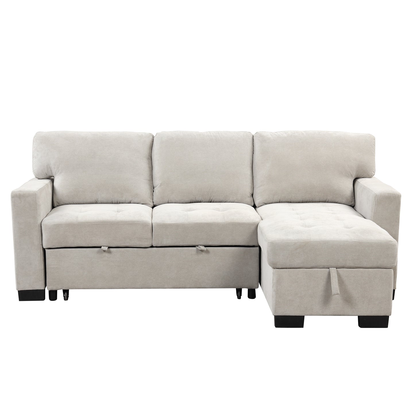 Elegant Light Gray Sectional Sofa with Versatile Storage and USB Charging