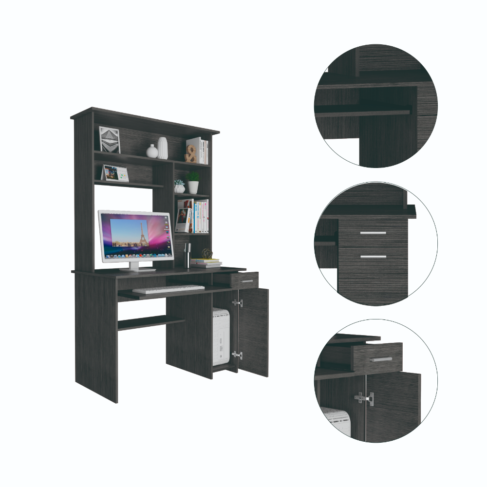 Compu 180 Hutch Desk with Convenient Storage and Ergonomic Design