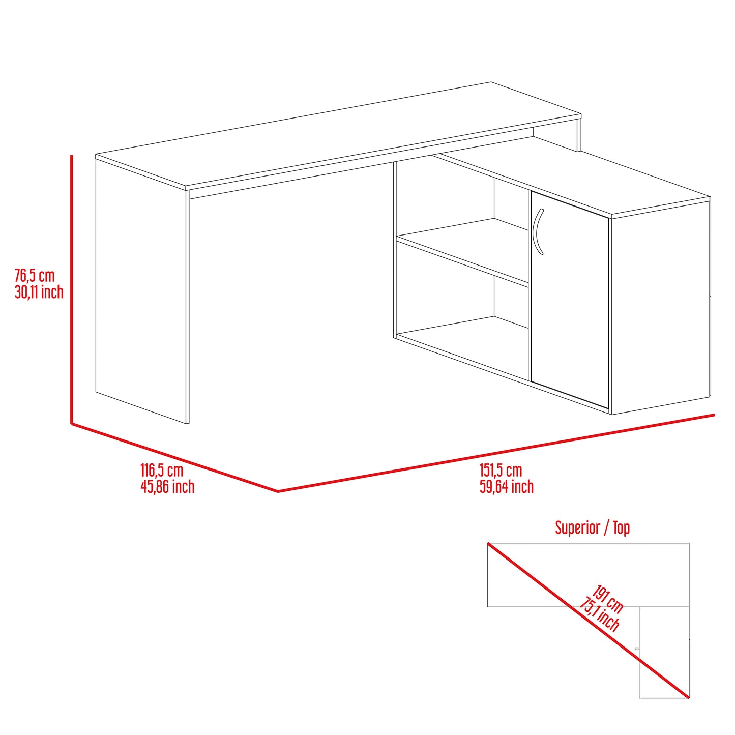 White L-Shaped Office Desk with Ample Storage Space and Functional Design