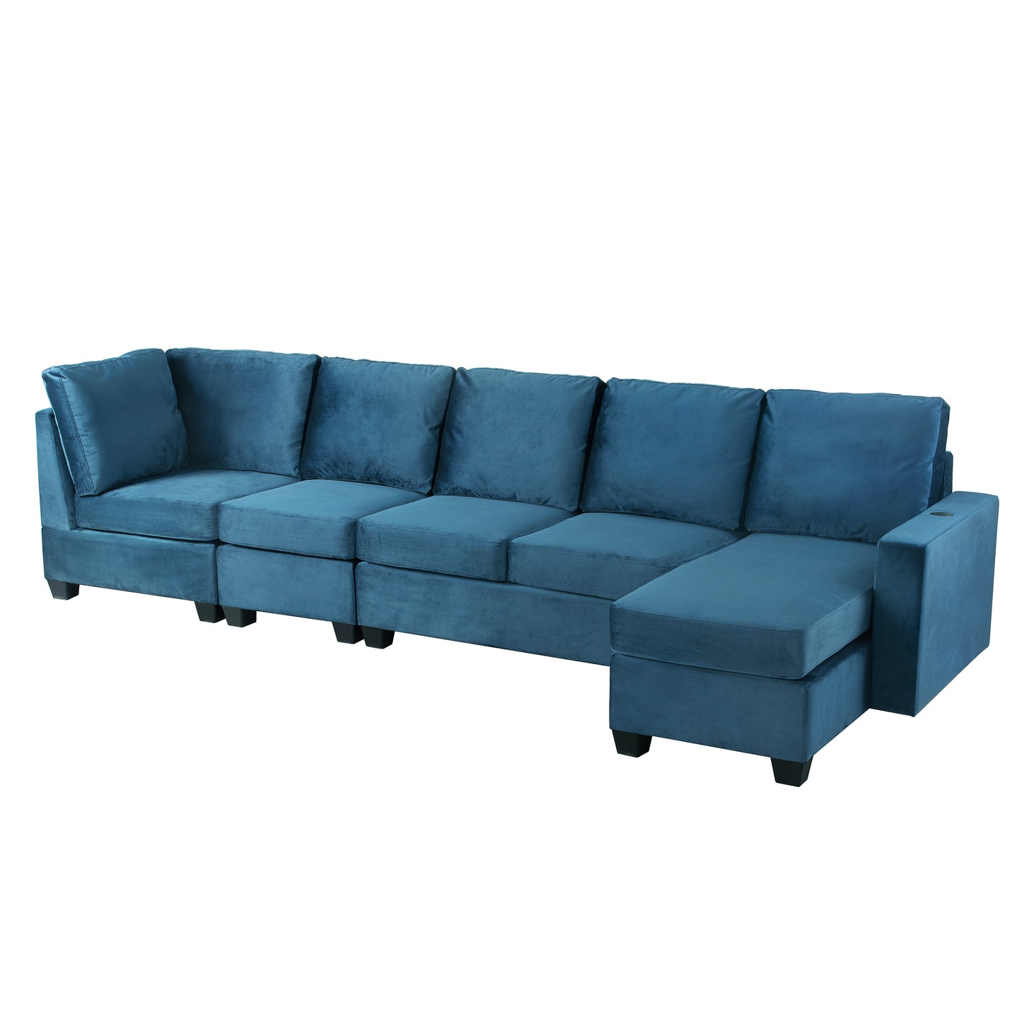 Modern L-Shaped Sectional Sofa with Convertible Chaise Lounge