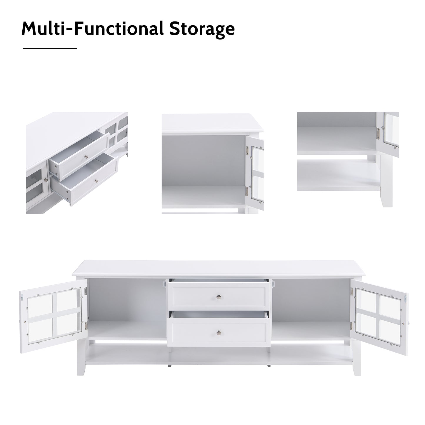 Elegant 60-Inch TV Stand with Versatile Storage Options and Contemporary Style