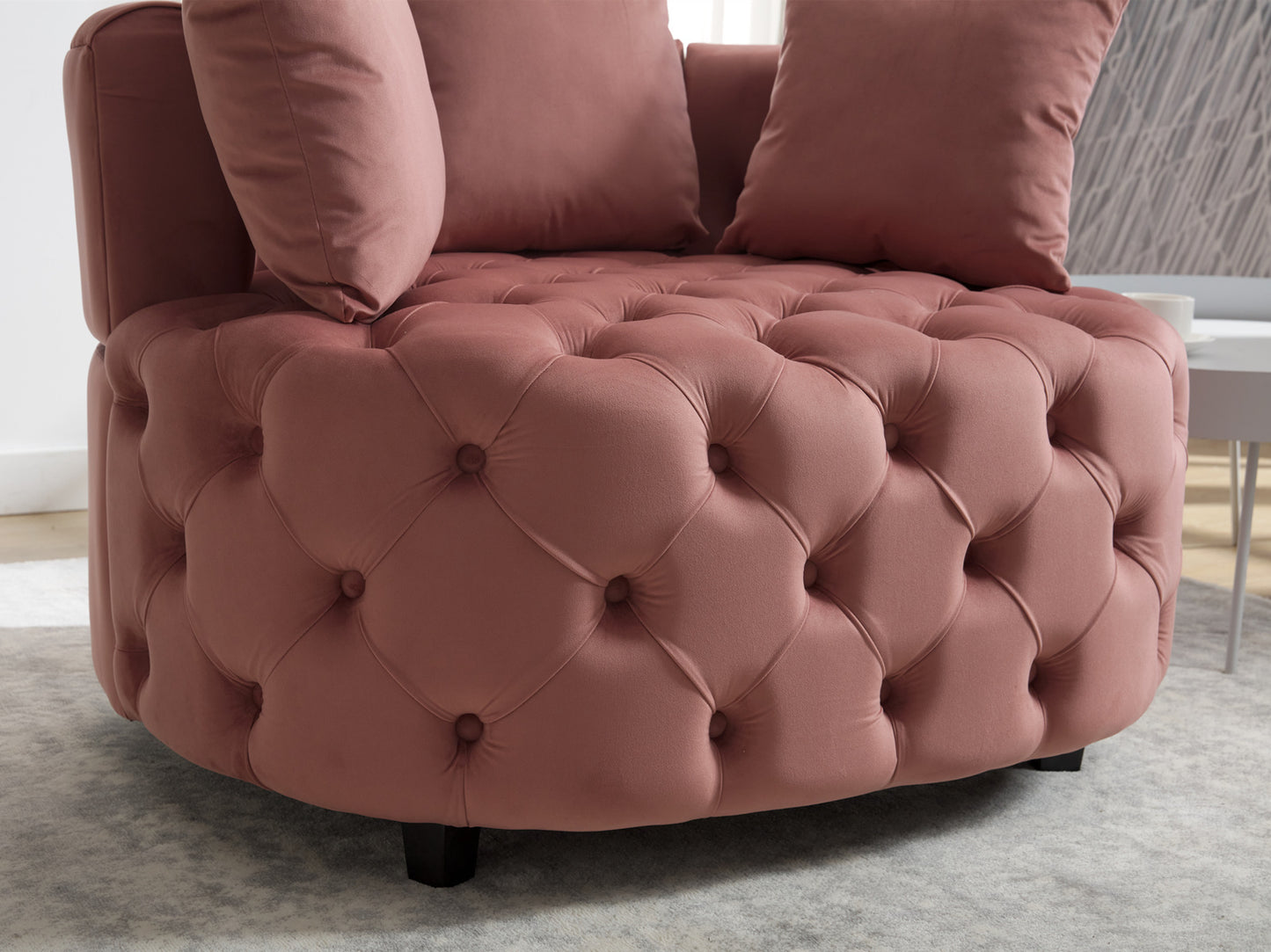 A&A Furniture,Accent Chair / Classical Barrel Chair for living room / Modern Leisure Sofa Chair (Pink)