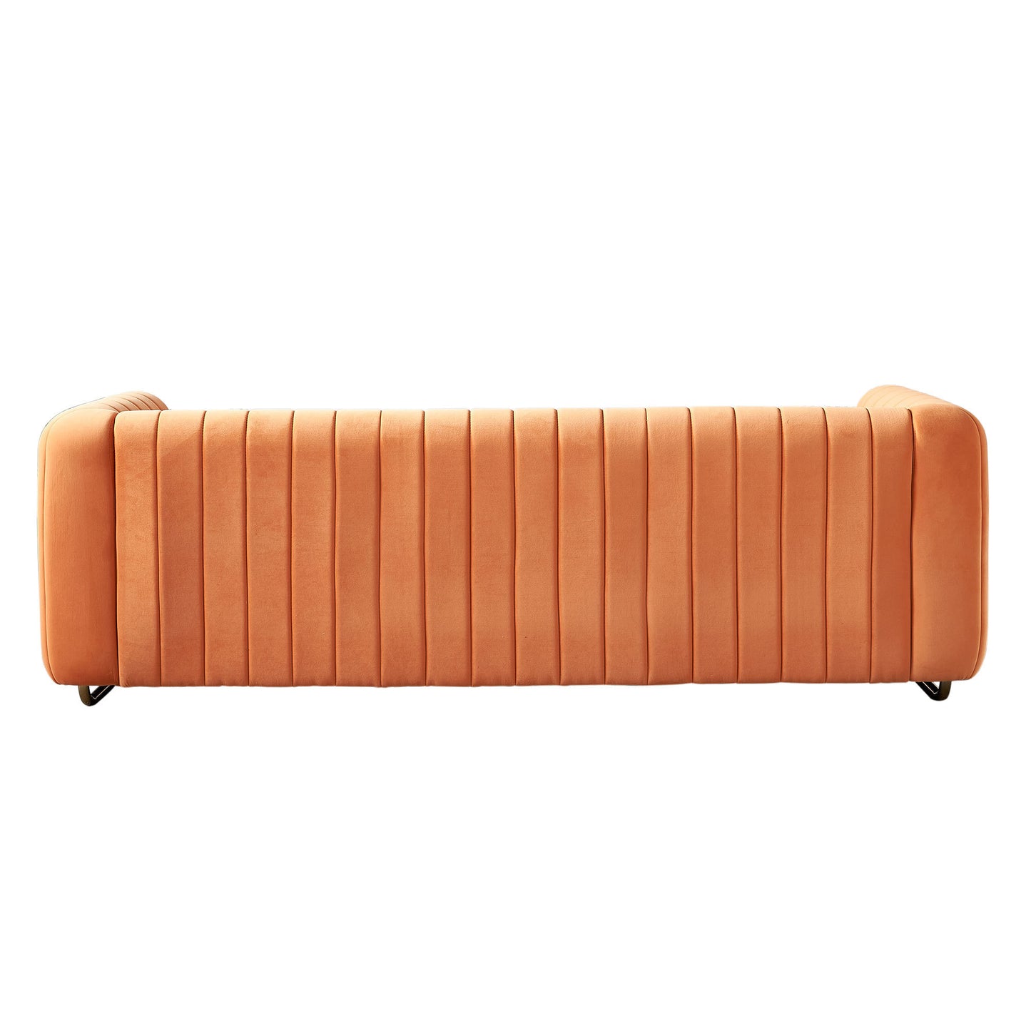 Contemporary Velvet Sofa Couch 84.25''W for Living Room, Orange