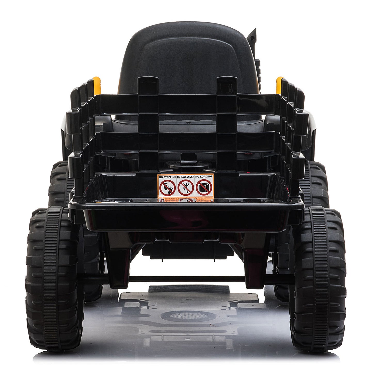 Battery Powered Kids Ride-On Tractor with Trailer, Electric Car with Music and LED Lights for 3-6 Year Olds, Black