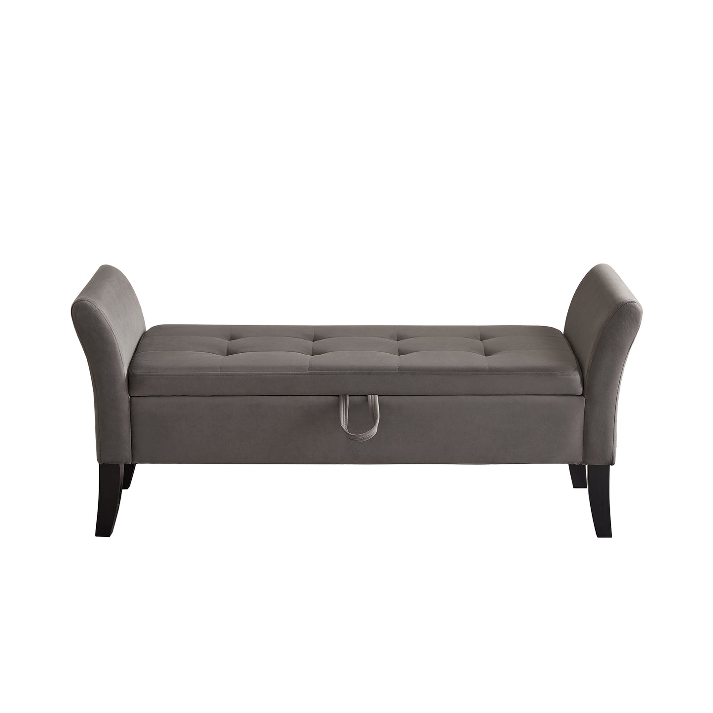 51.5" Bed Bench with Storage Grey Velvet