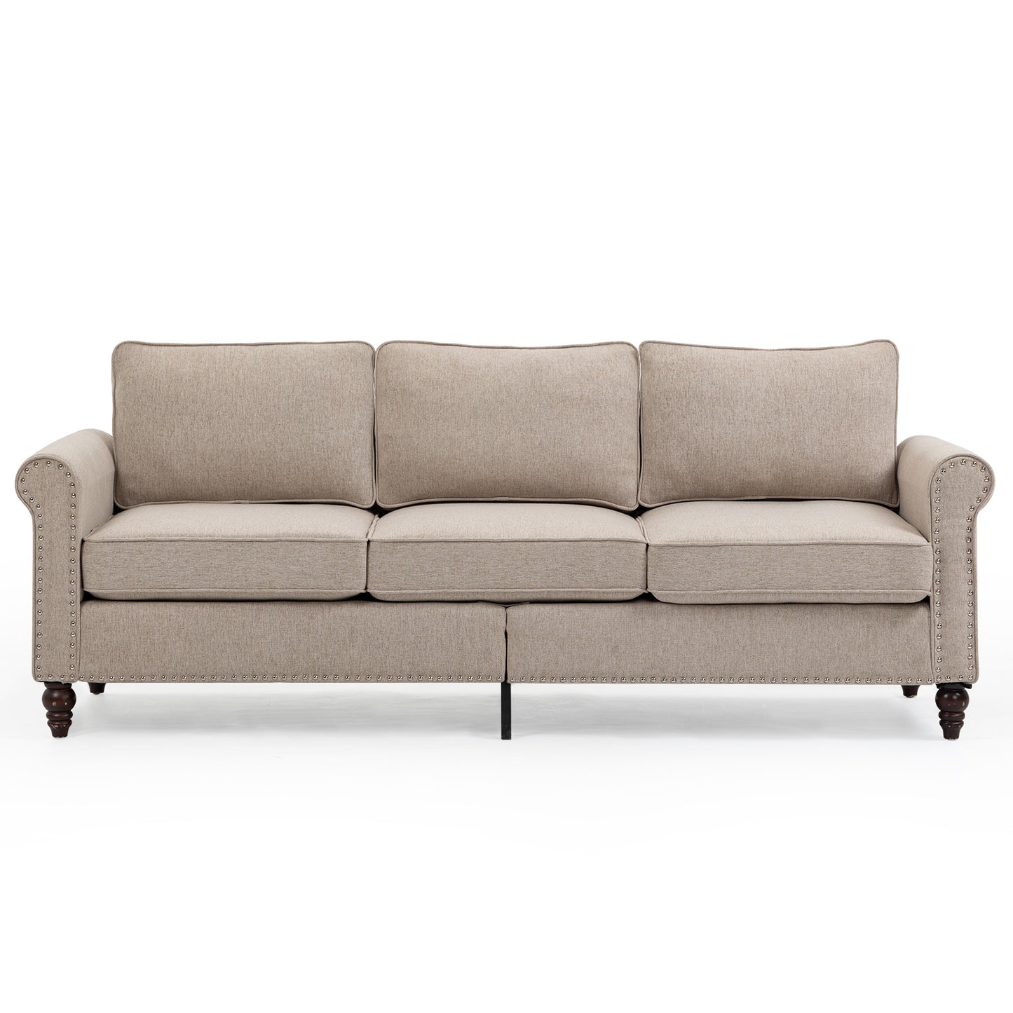 Button Tufted Mid-Century Modern Loveseat Sofa with Linen Fabric