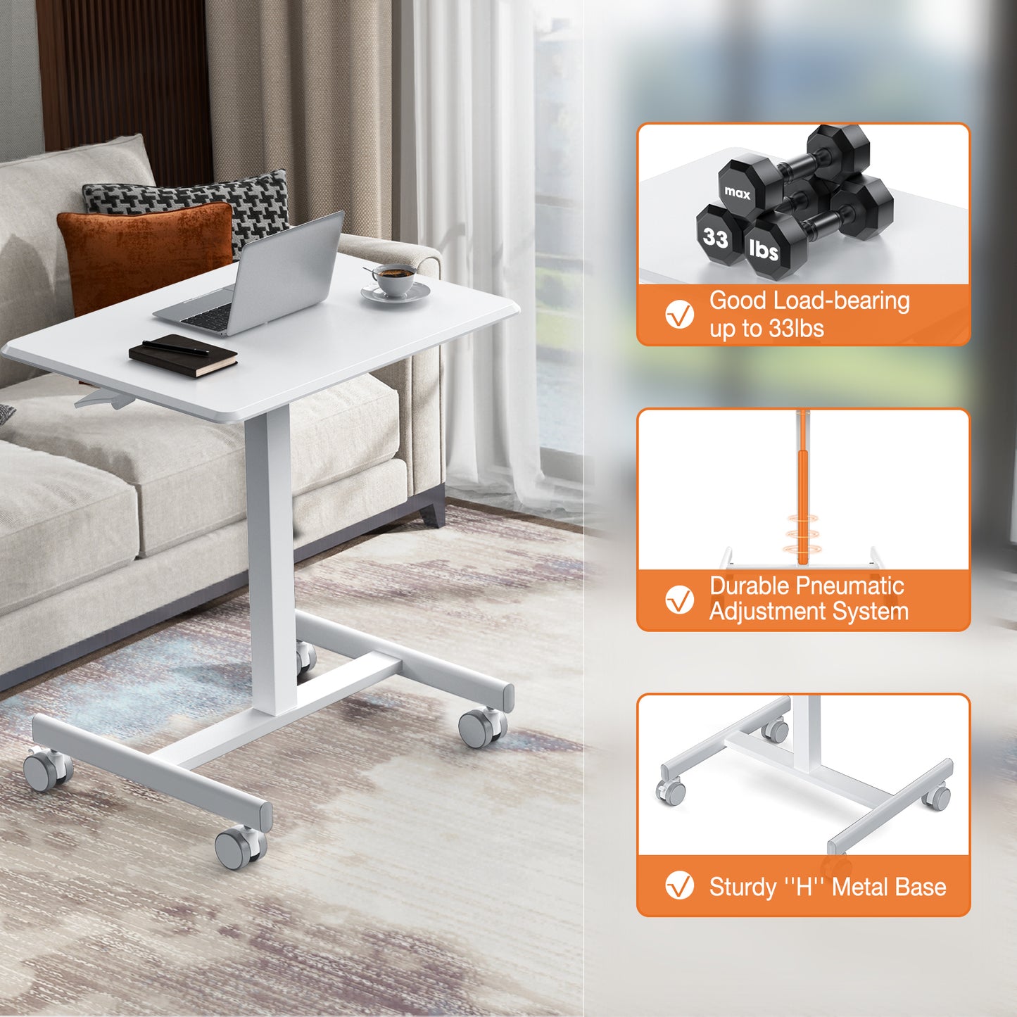 Rolling Laptop Desk for Health and Productivity