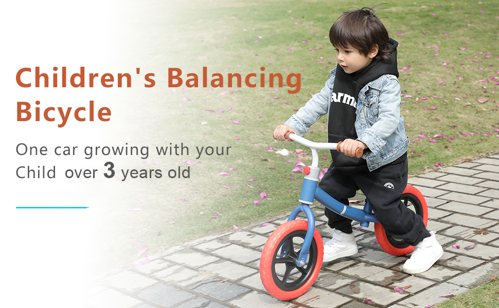 11-inch Adjustable Height Kids Balance Bike with Professional Tyres for 2-6 Year Olds