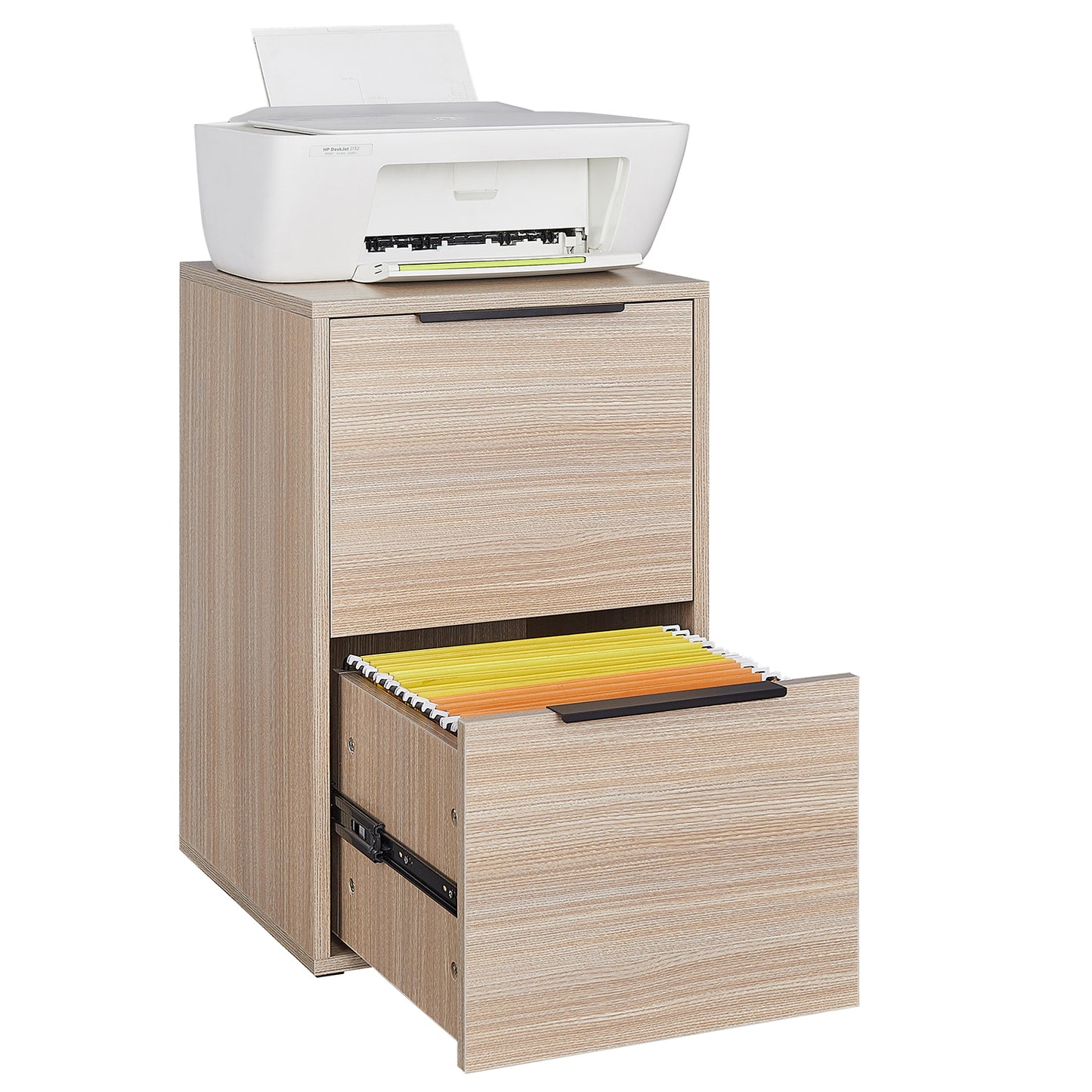 Wooden 2-Drawer Vertical File Cabinet for Letter-Sized Documents