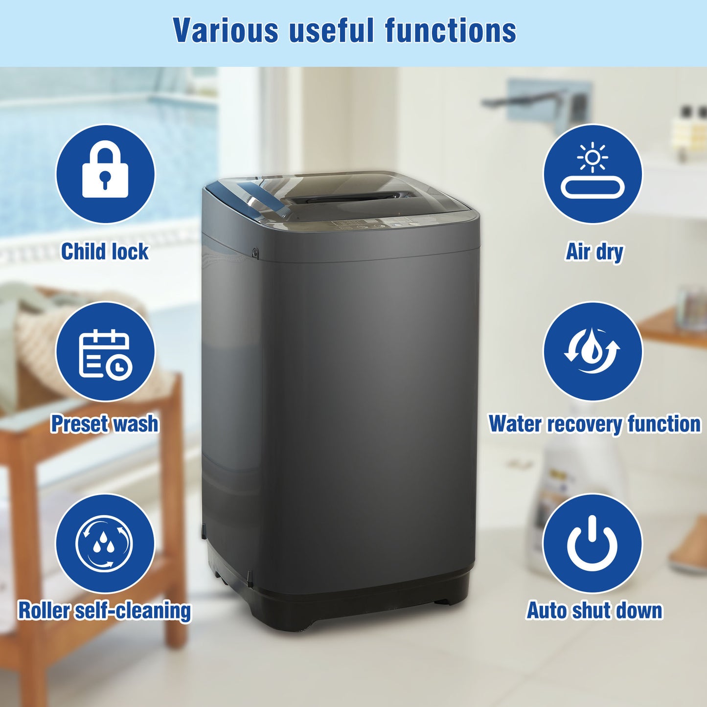 Compact Automatic Home Washer with Versatile Programs