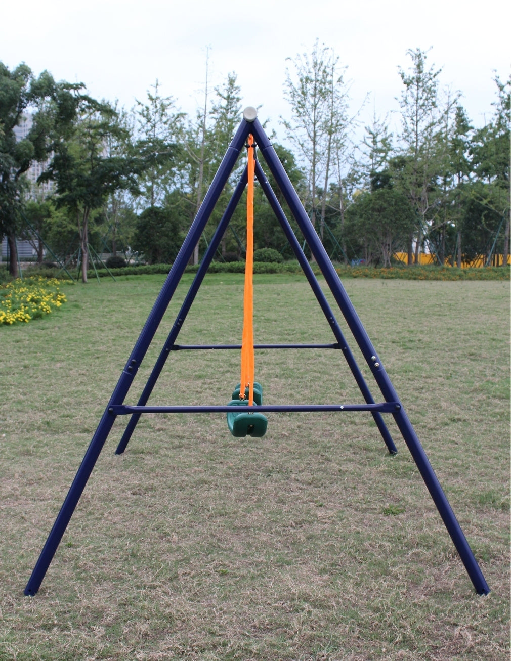 Children's Two-Seat Swing Set with Sturdy A-Frame