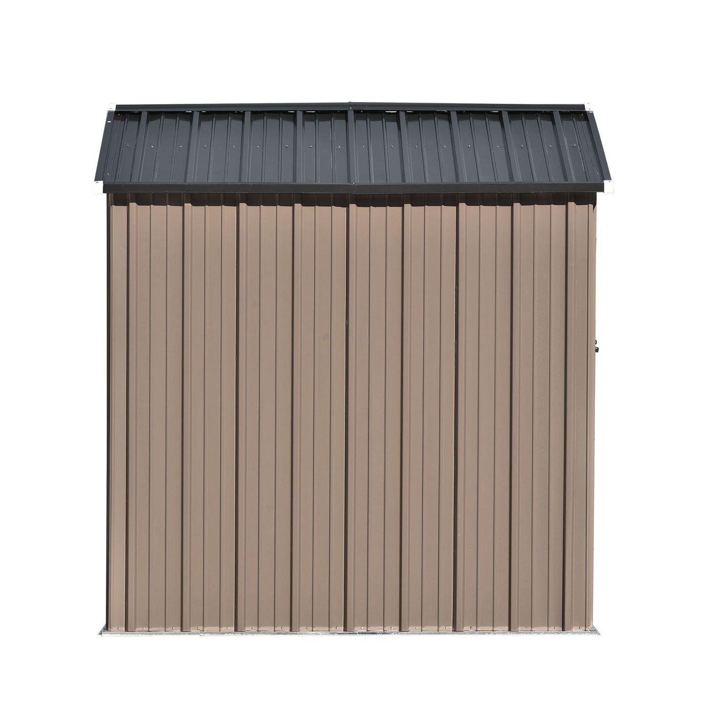 Patio 8ft x6ft Bike Shed Garden Shed, Metal Storage Shed with Adjustable Shelf and Lockable Doors, Tool Cabinet with Vents and Foundation Frame for Backyard, Lawn, Garden, Brown