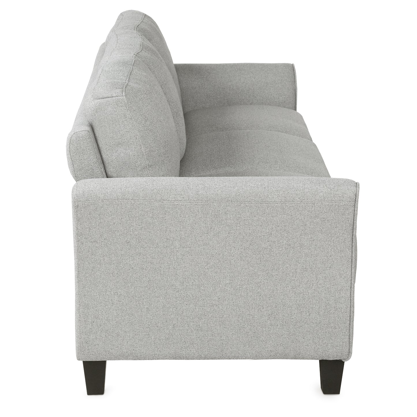 Elegant Light Gray 3-Seat Linen Fabric Sofa for Living Room