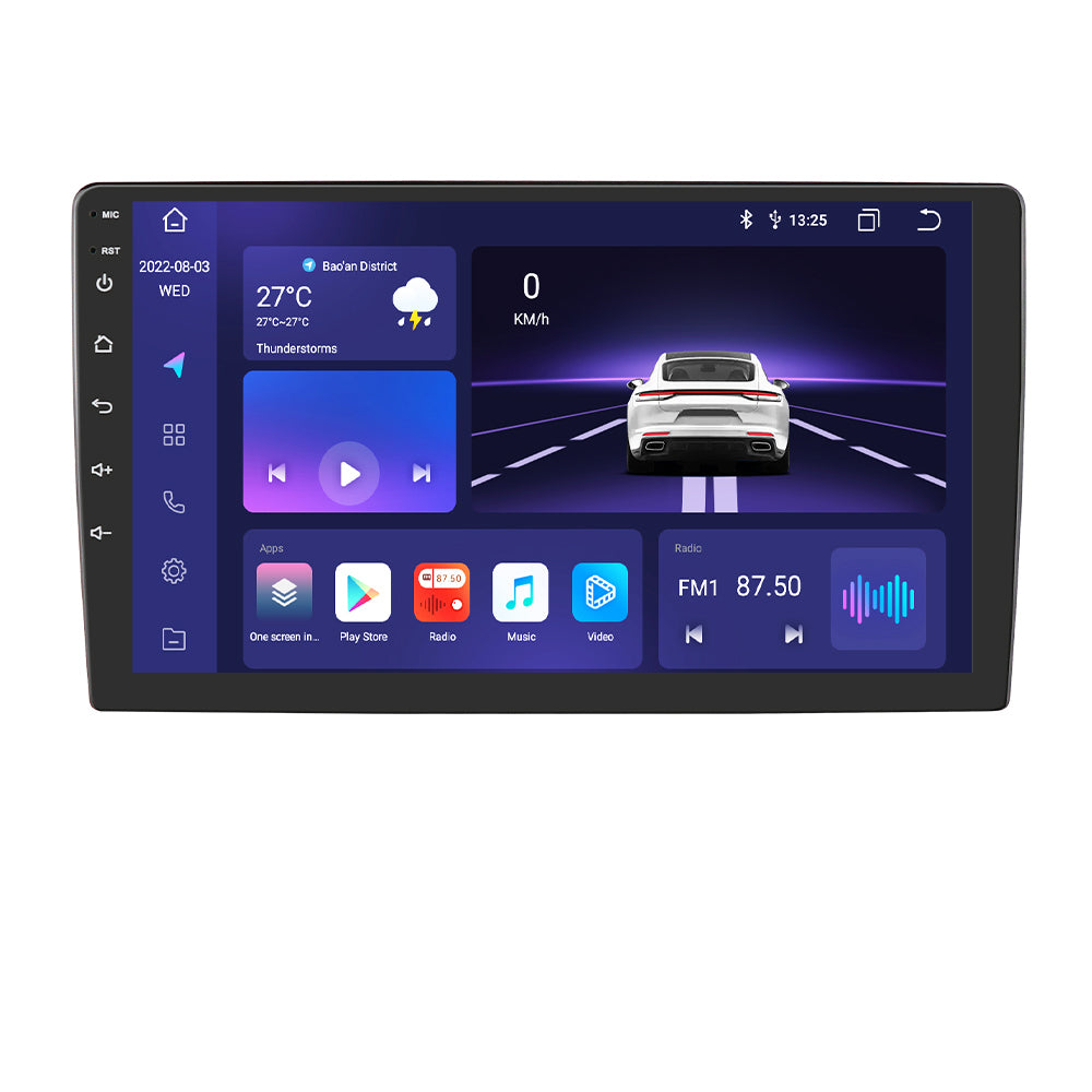 10.1 inch Touchscreen Android 12 Car GPS Navigation Stereo with QLED Display