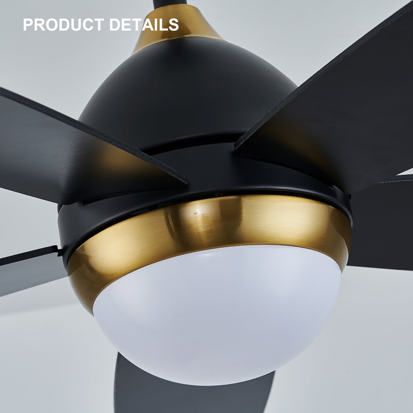 52 Black Ceiling Fan with Dimmable LED Lights