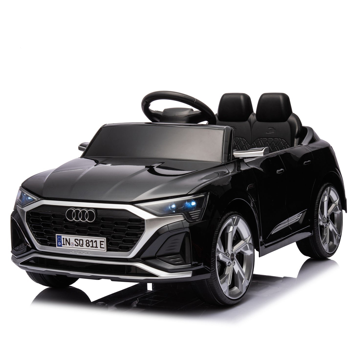 12V Kids Ride On Electric Car w/Parents Remote Control,Licensed Audi SQ8 for Kids,Dual Drive,Suspension,Hanging start,Three speed adjustable Music,Volume Control,LED Lights for Kids Aged 3-6.