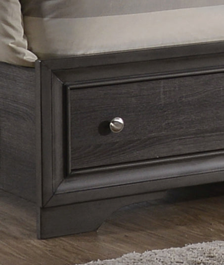 Traditional Matrix 2 Drawers Nightstand in Gray made with Wood