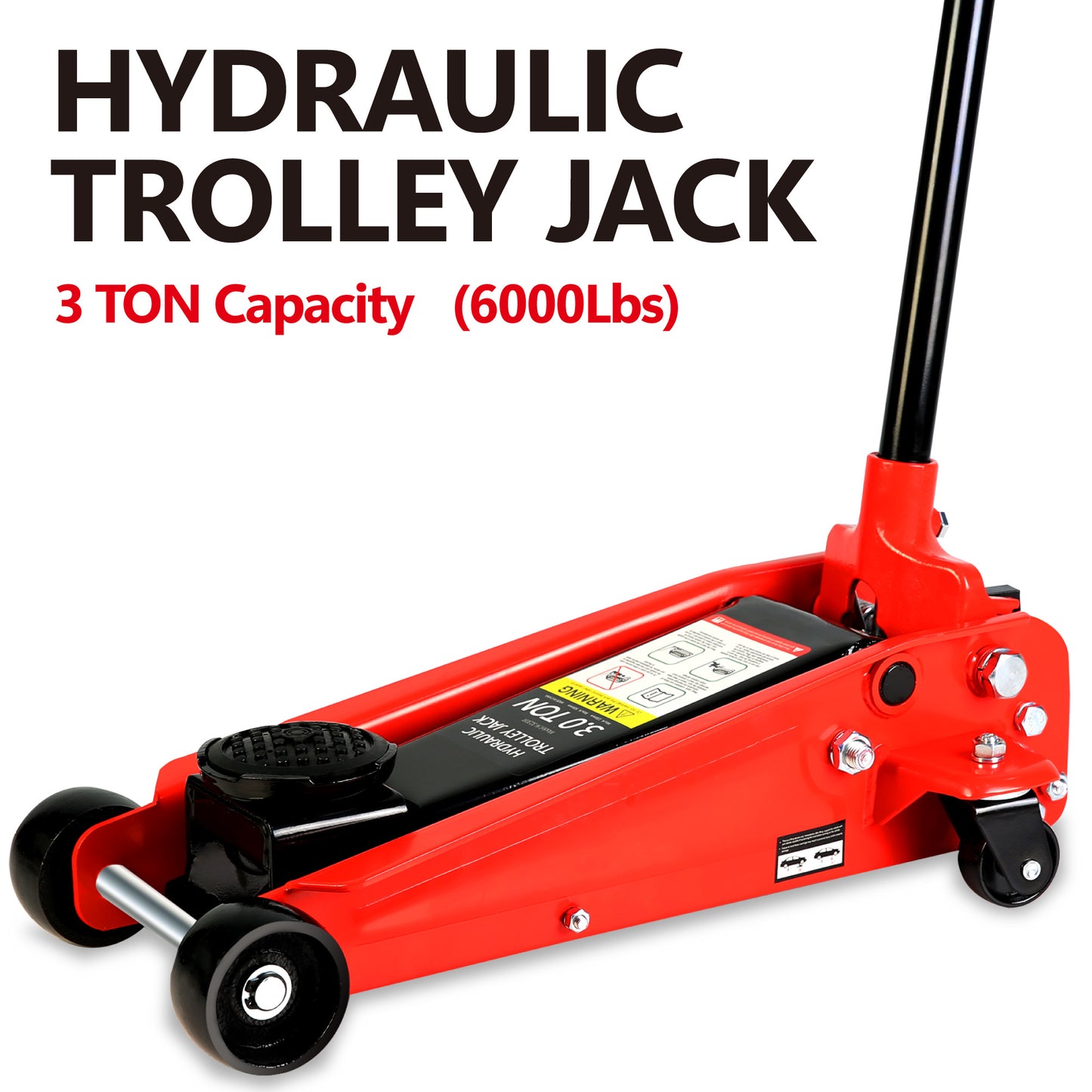 Low Profile Hydraulic Trolley Racing Floor Jack, 3-Ton Capacity