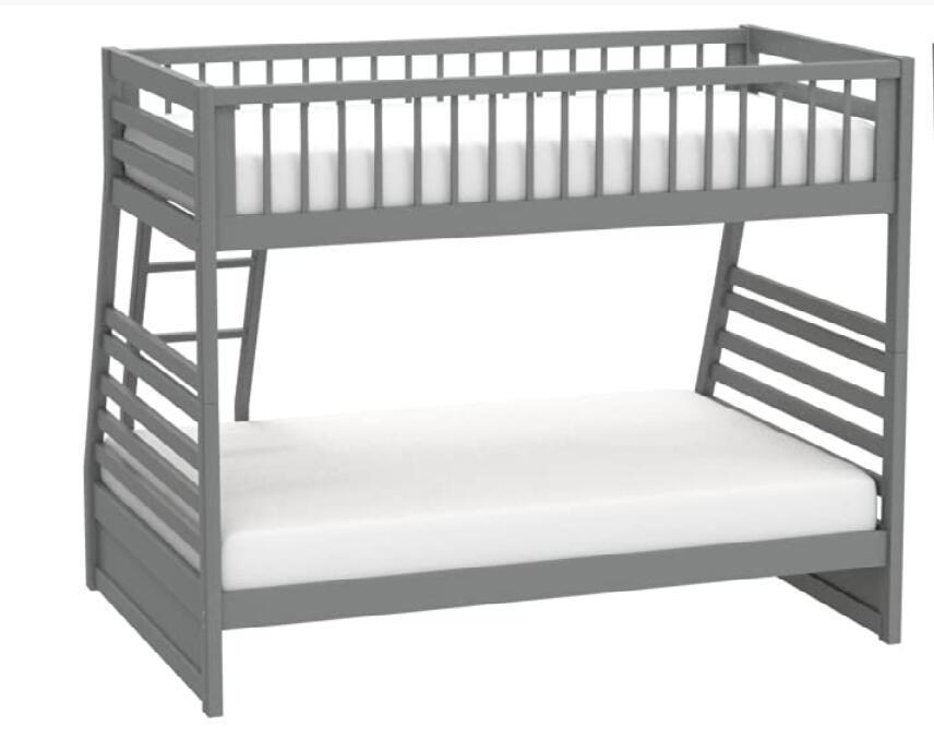 Jason Twin/Full Bunk Bed with Storage and Gray Finish