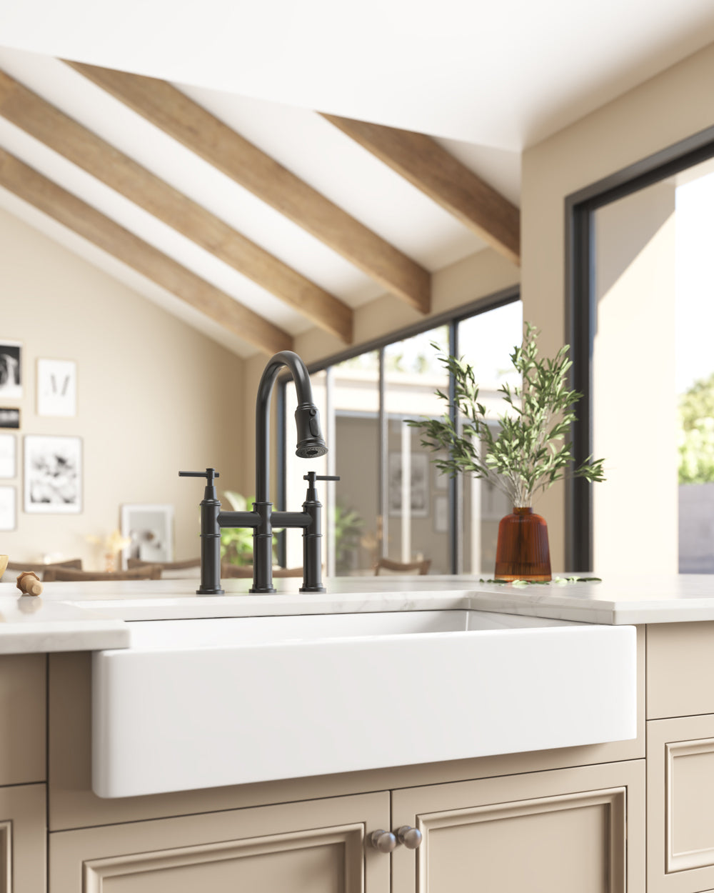 Elegant 37-Inch White Fireclay Farmhouse Kitchen Sink