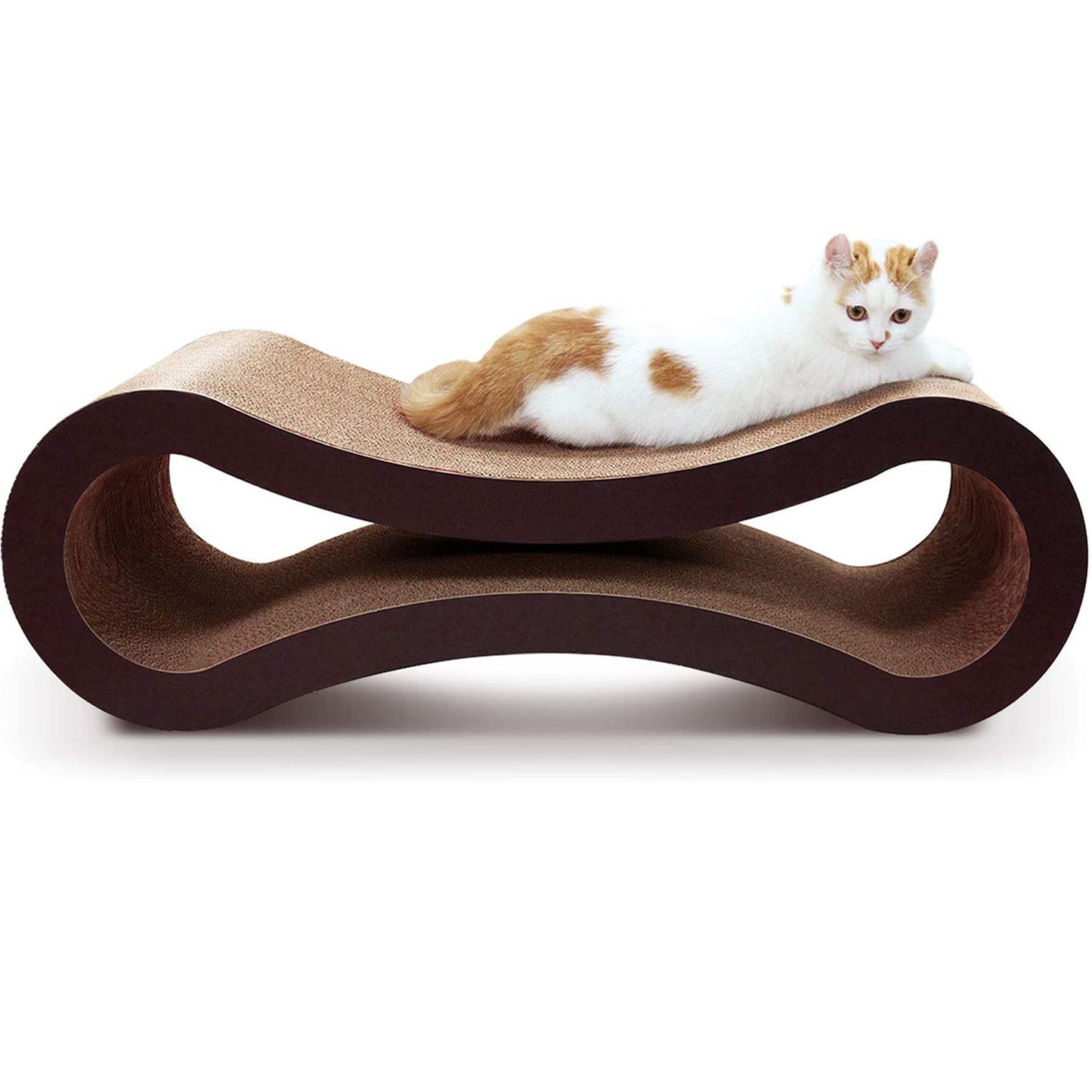 FluffyDream Cat Scratcher Cardboard, Scratching Pad House Bed Furniture Protector, Infinity Shape, Curved