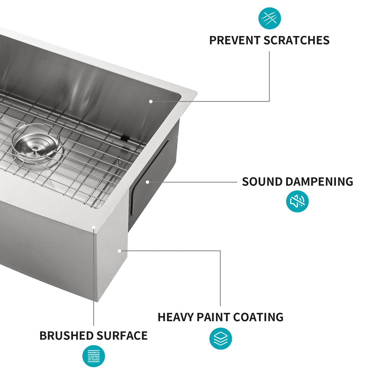 36-inch Stainless Steel Farmhouse Sink with Brushed Nickel Finish