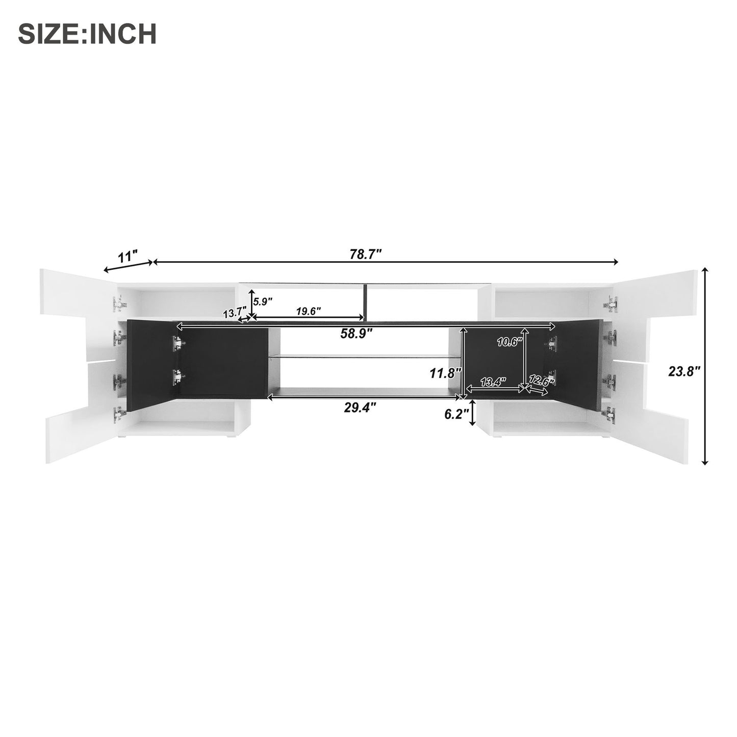 Innovative LED Glass TV Stand with High Gloss Finish and Versatile Storage Options