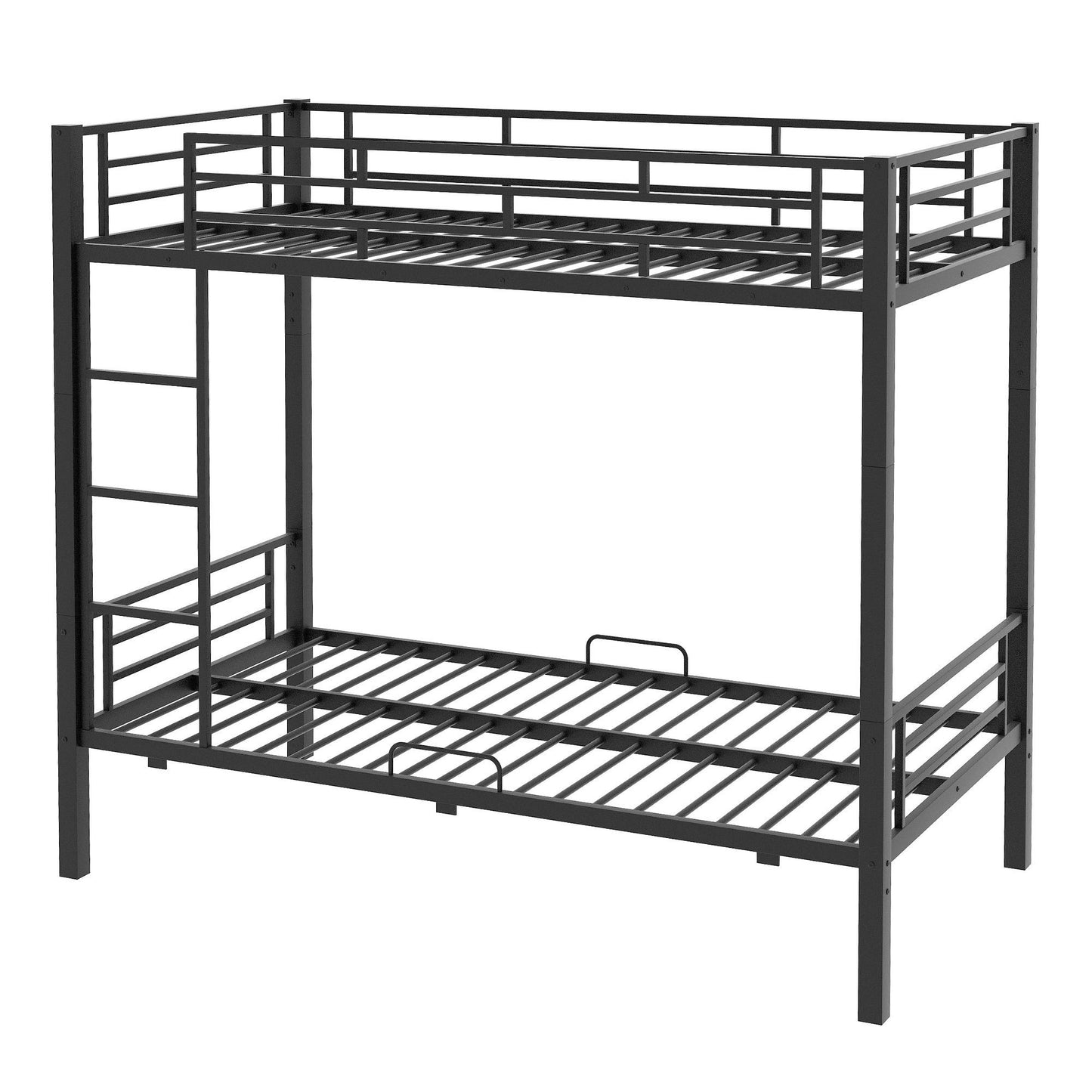 Black Twin Metal Bunk Bed with Underbed Storage Drawers