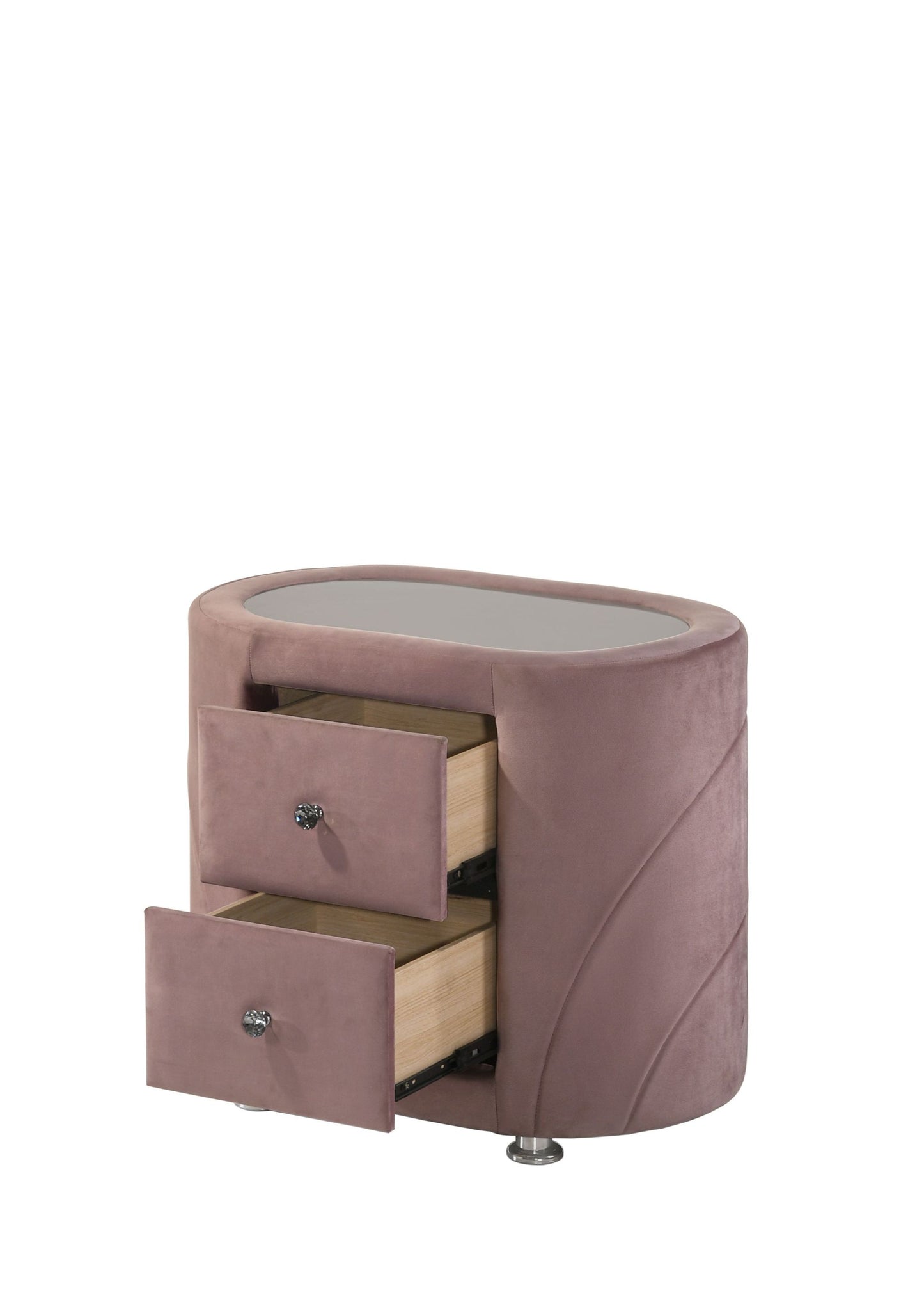 Salonia Nightstand, Pink Velvet BD01184