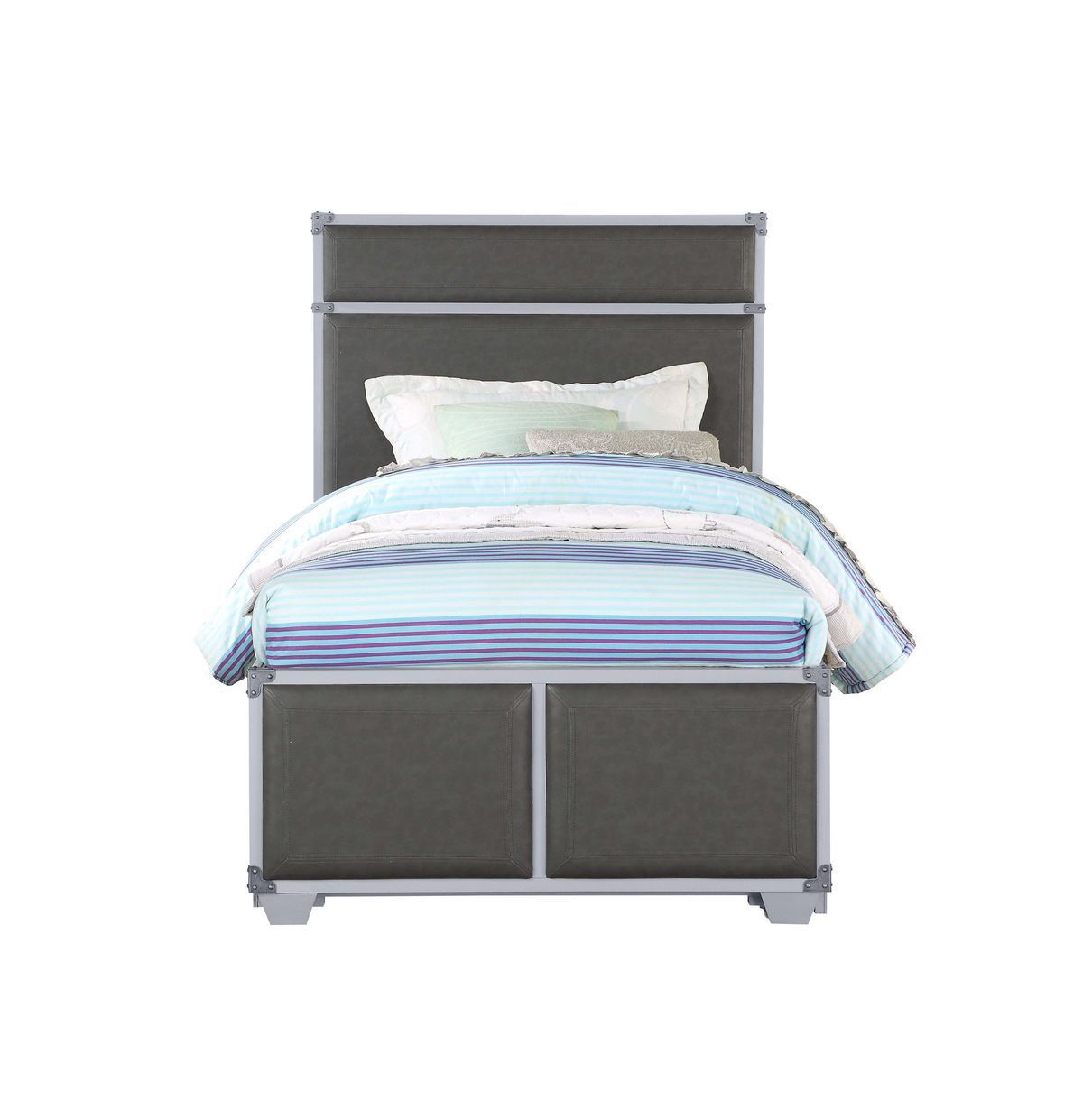 Orchest Twin Bed, Gray PU & Gray 36120T