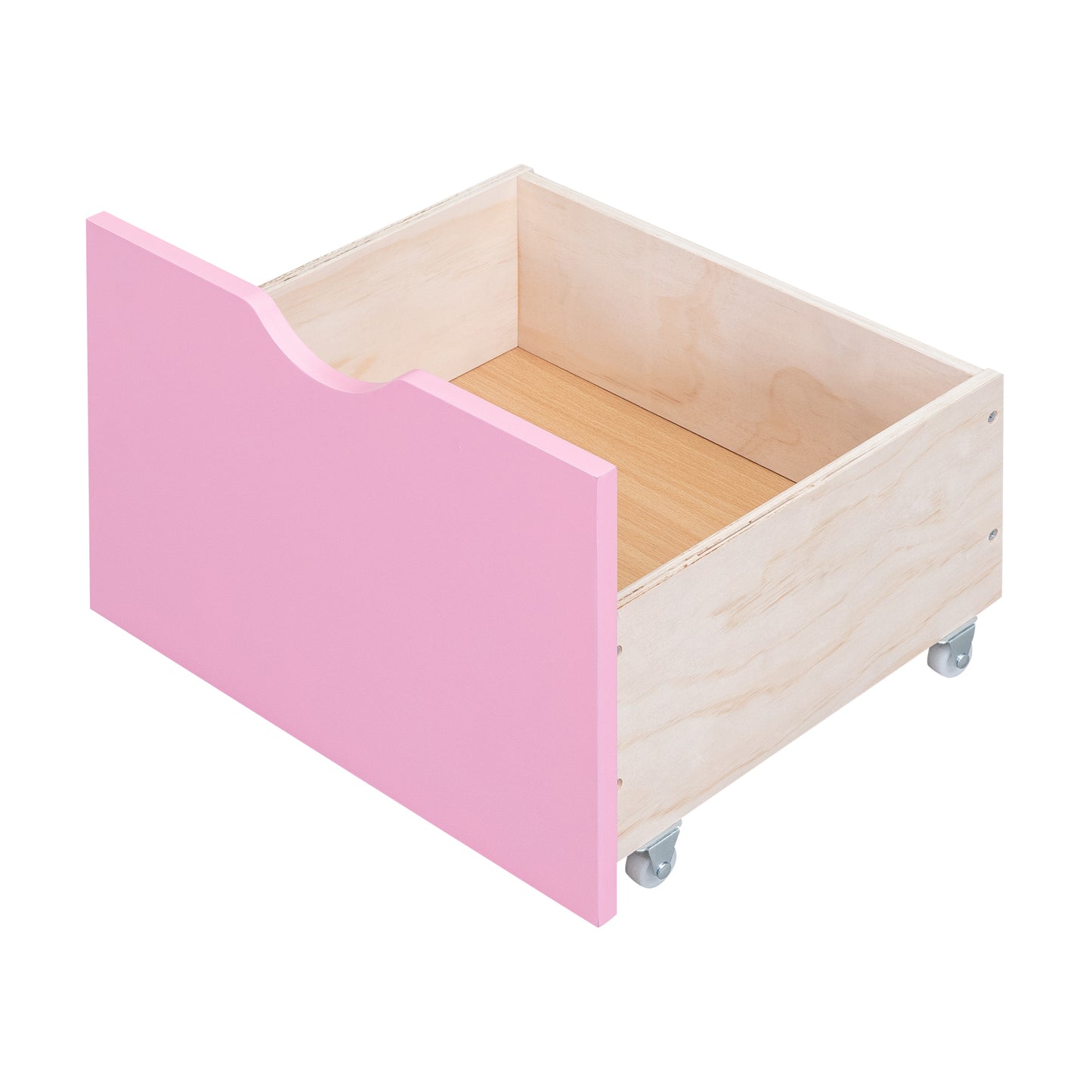 Pink Full-Over-Full Bunk Bed with Multi-Functional Table