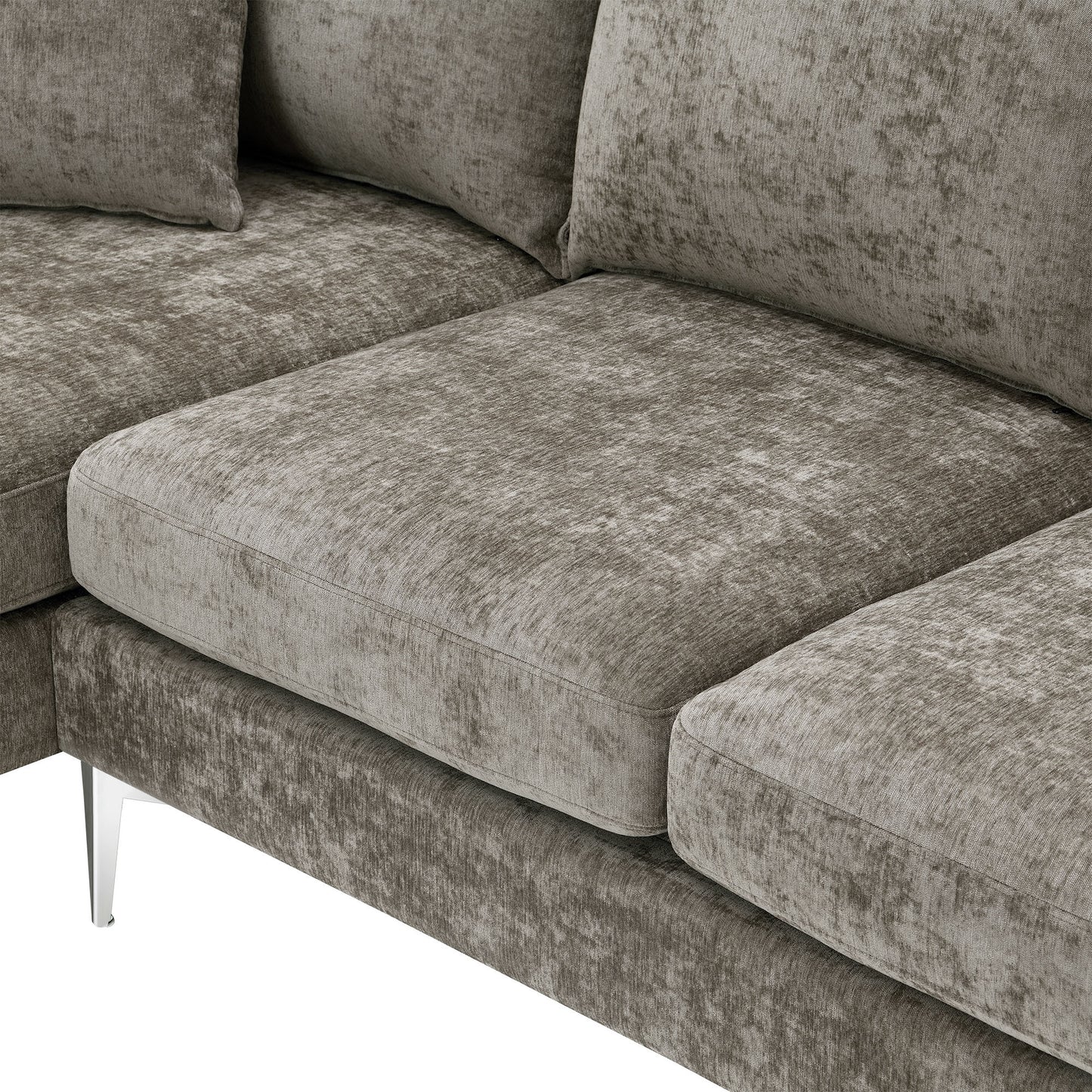 84-Inch Convertible Sectional Sofa with Reversible Chaise Lounge and Chenille Upholstery