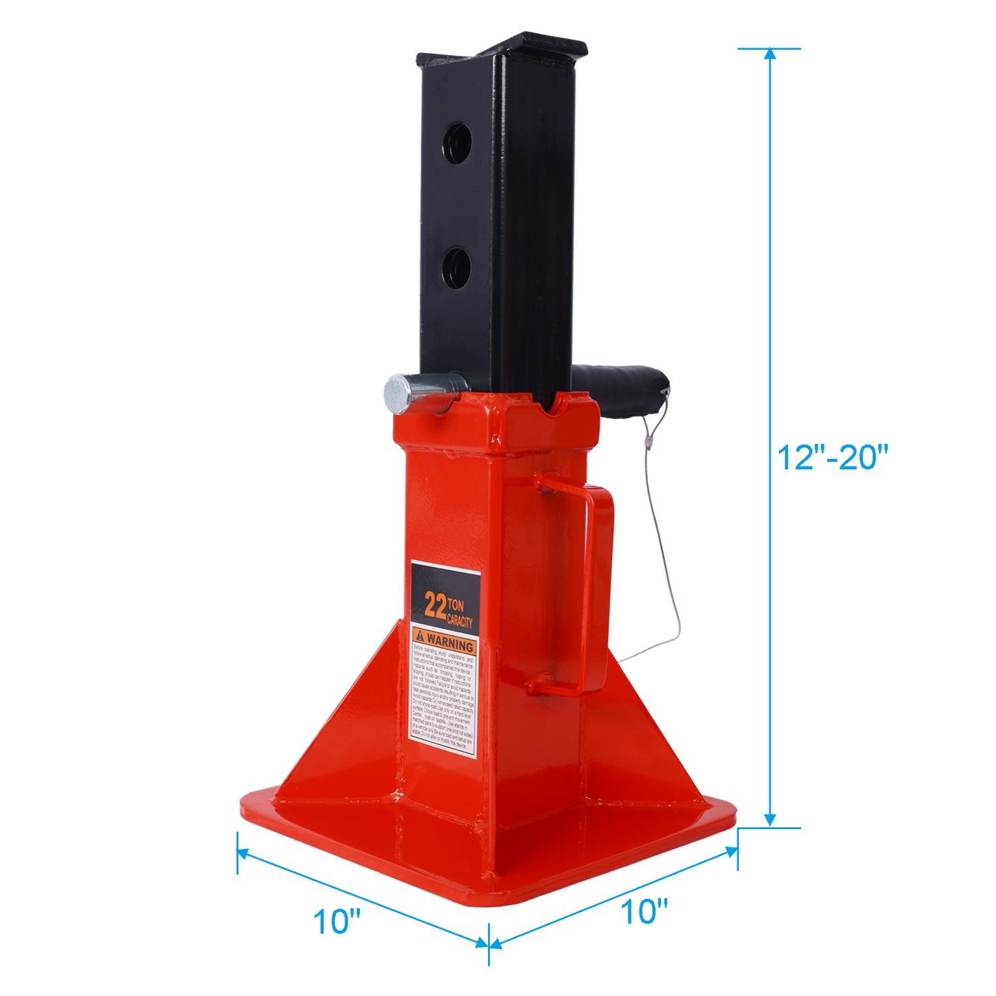 Heavy Duty Pin Type Professional Car Jack Stand with Lock, 22 Ton (44,000 lb) Capacity, Red, 1 Pair