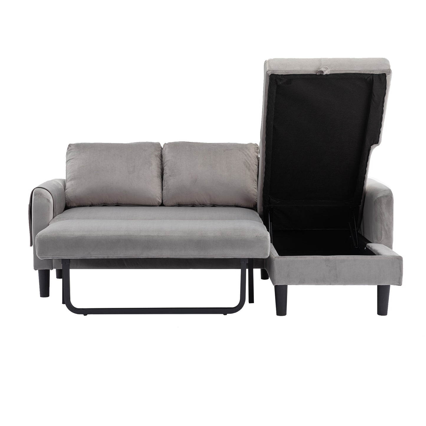 UNITED WE WIN Sectional Sofa Reversible Sectional Sleeper Sectional Sofa with Storage Chaise